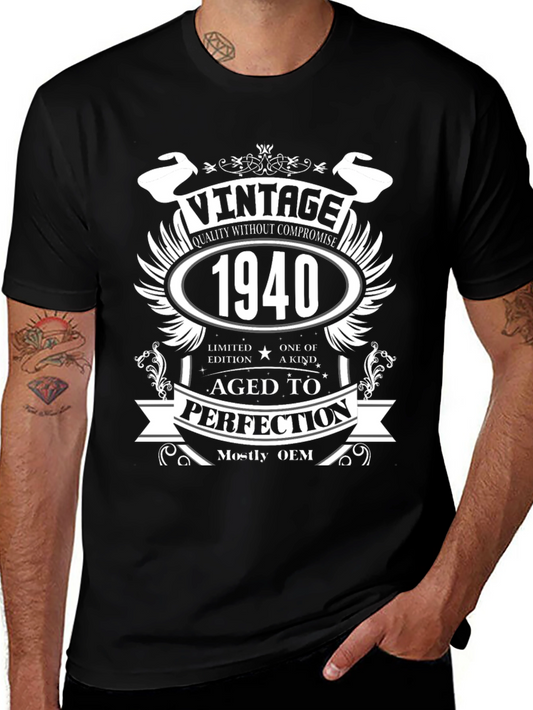 Vintage 1940 Aged to Perfection Black T-shirt