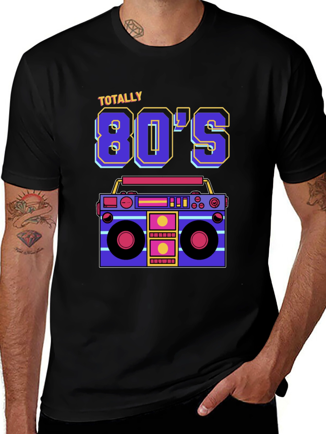 Totally 80s Retro Boombox Graphic Tee