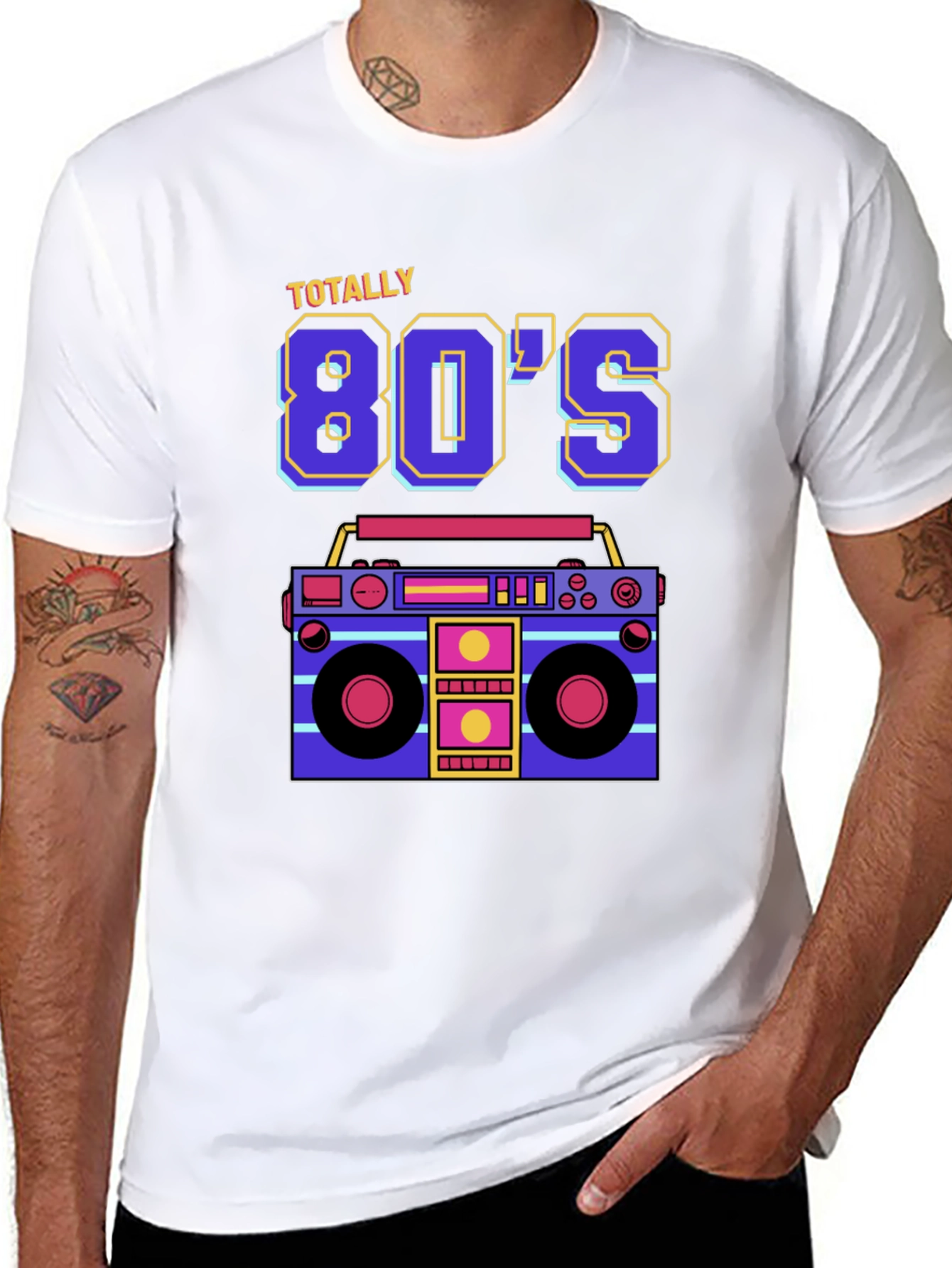 Totally 80s Retro Boombox Graphic Tee
