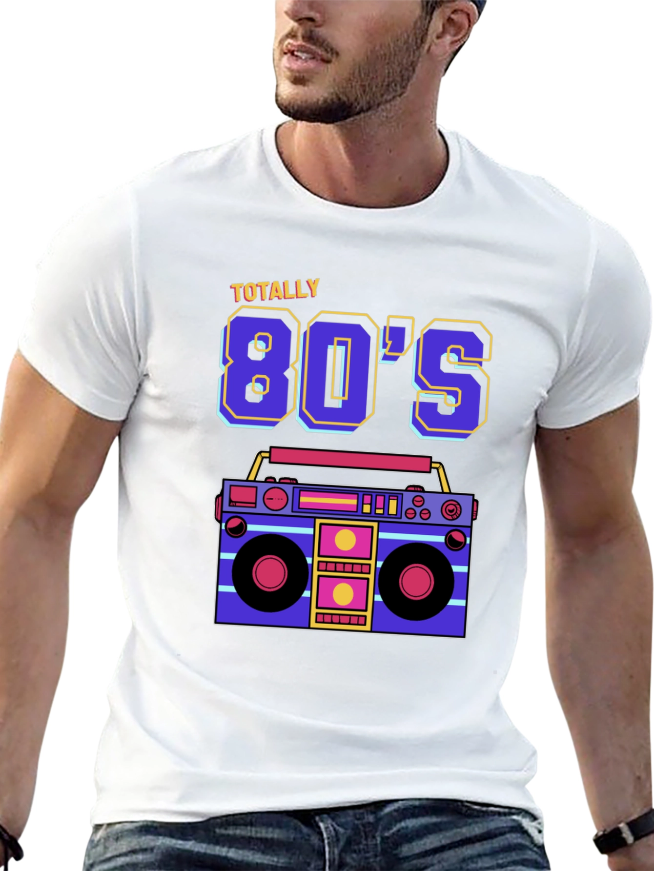 Totally 80s Retro Boombox Graphic Tee