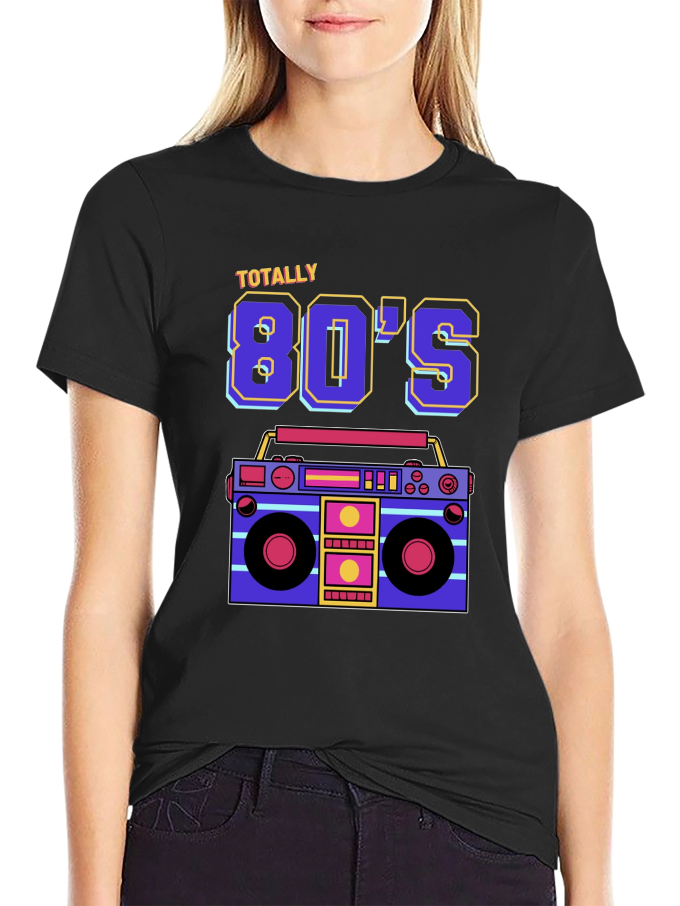 Totally 80s Retro Boombox Graphic Tee