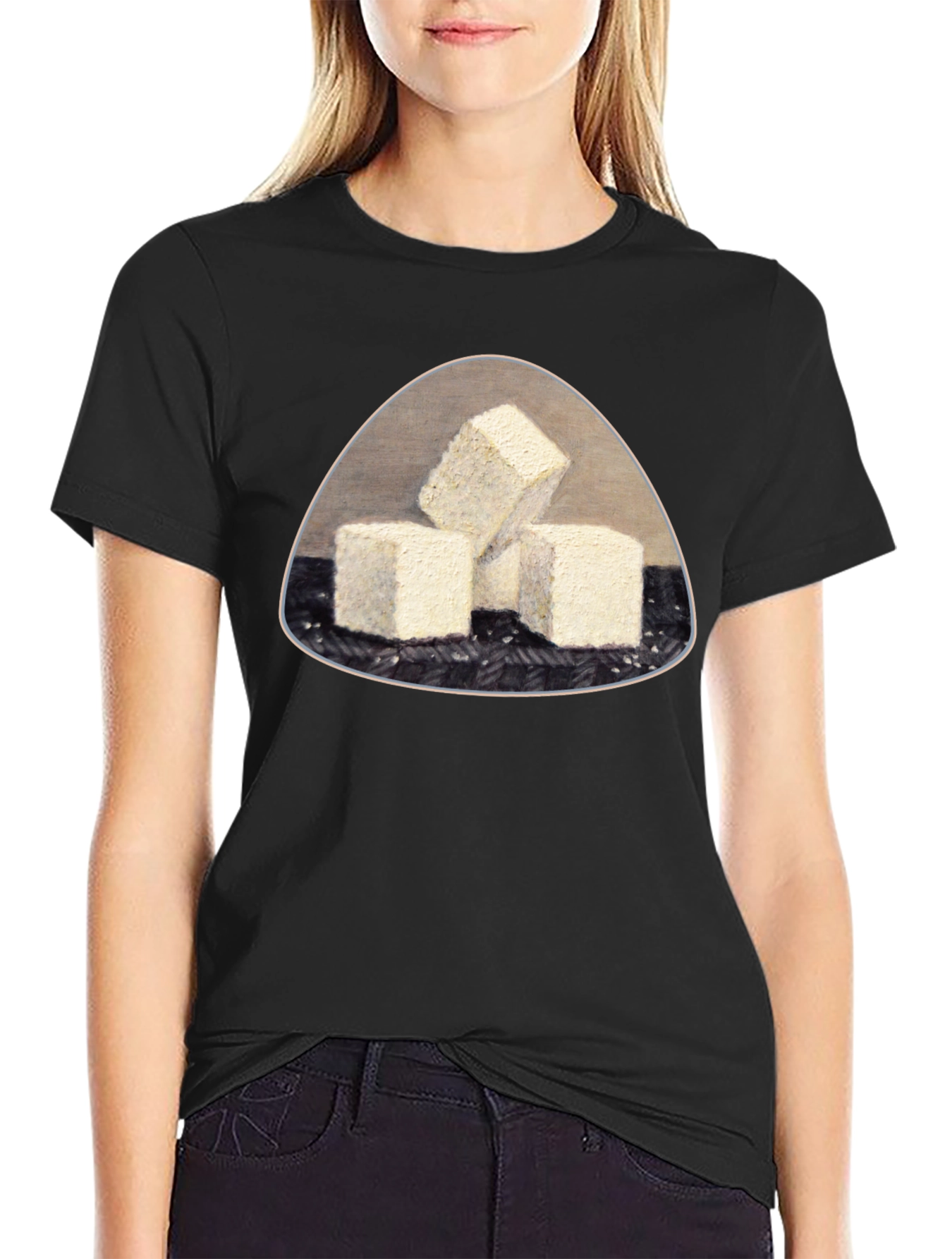 Tofu Cubes Graphic T-Shirt - Black