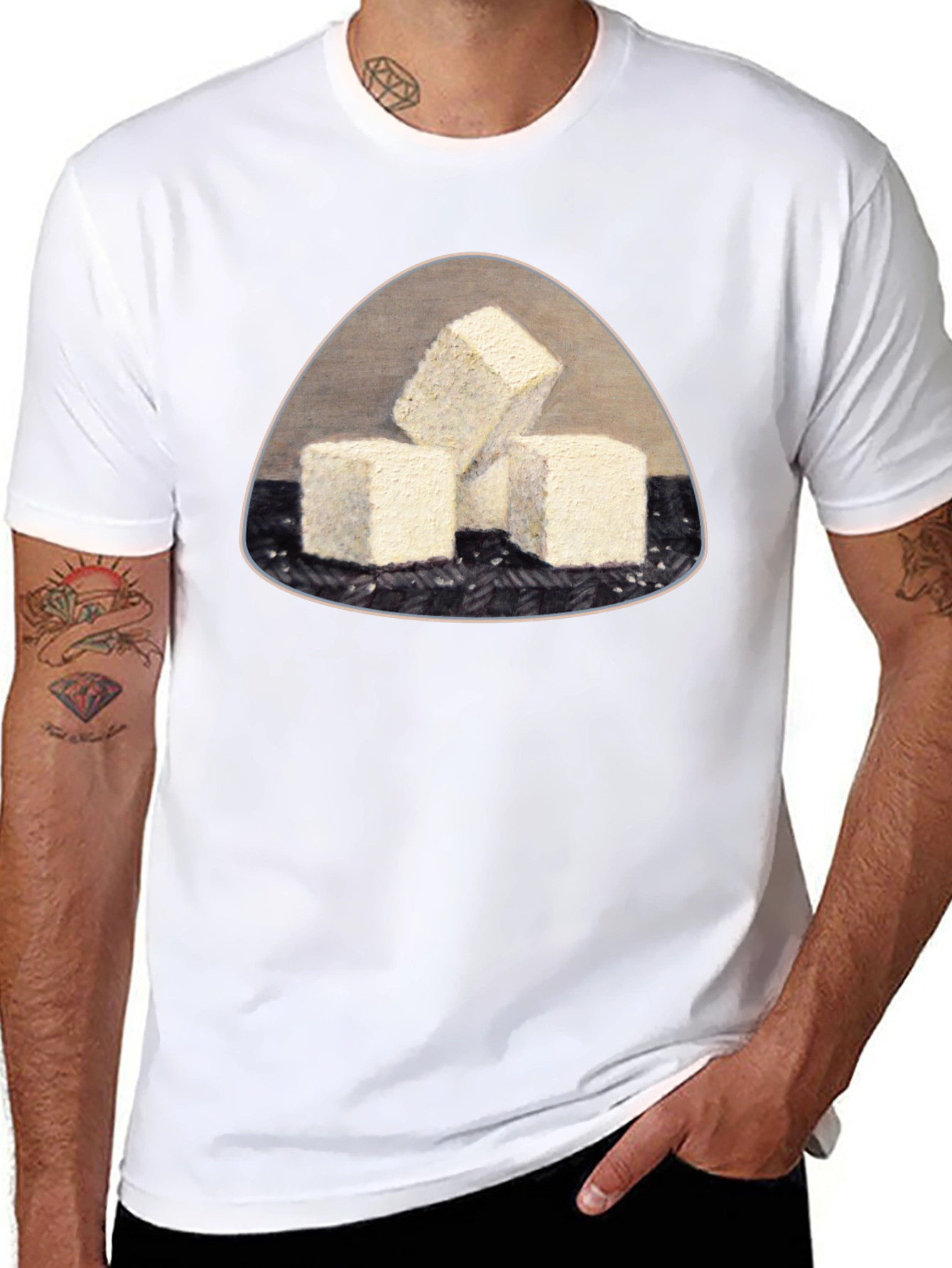 Tofu Cubes Graphic T-Shirt - Black