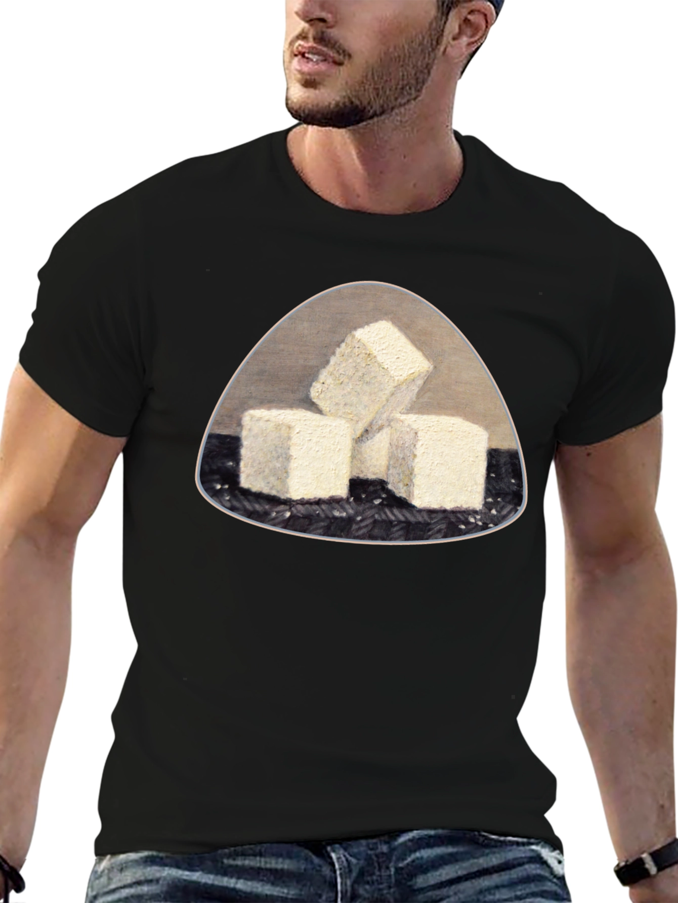 Tofu Cubes Graphic T-Shirt - Black