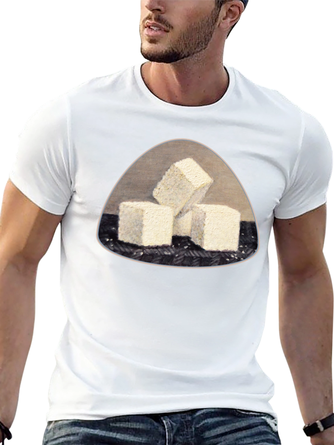 Tofu Cubes Graphic T-Shirt - Black