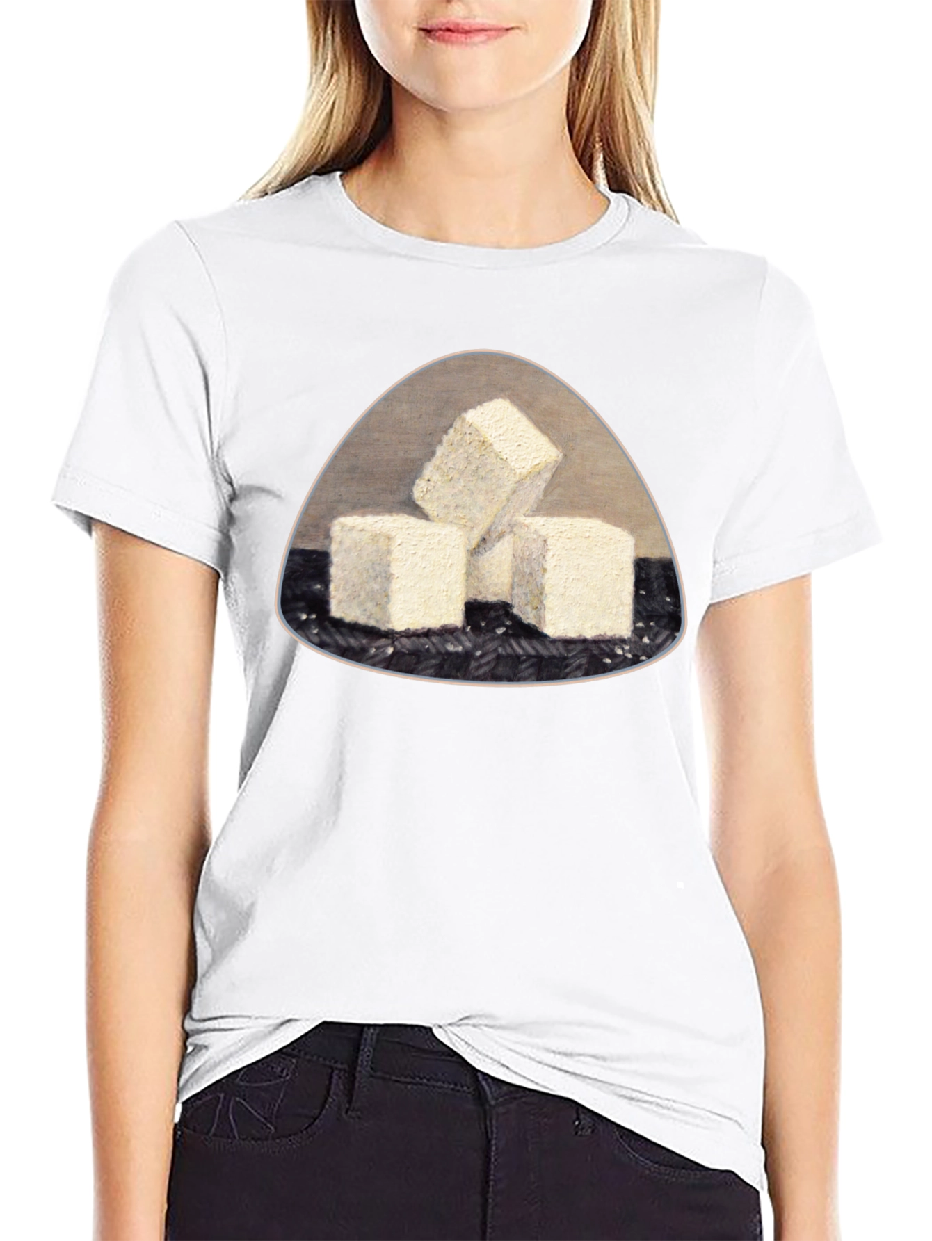Tofu Cubes Graphic T-Shirt - Black