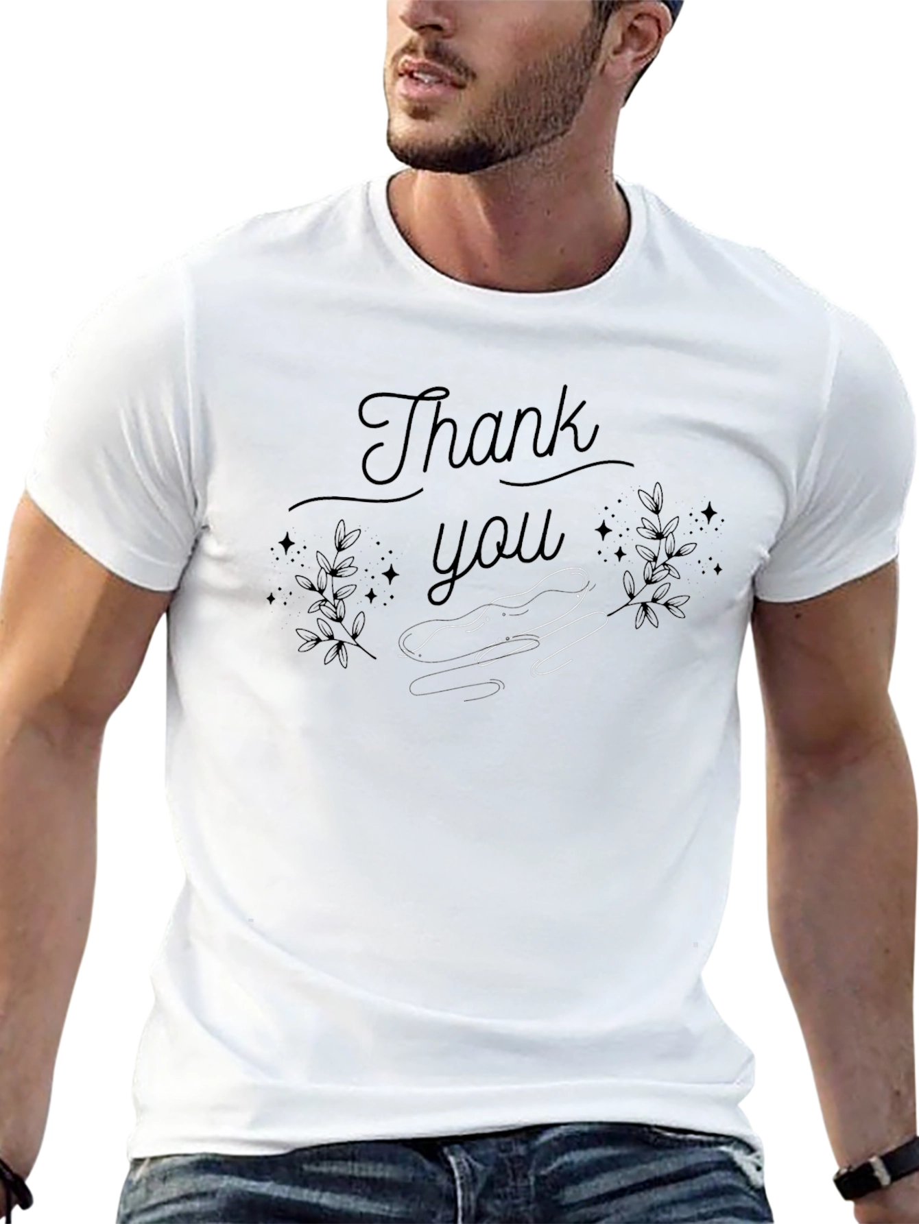 Thank You Graphic Black T-Shirt