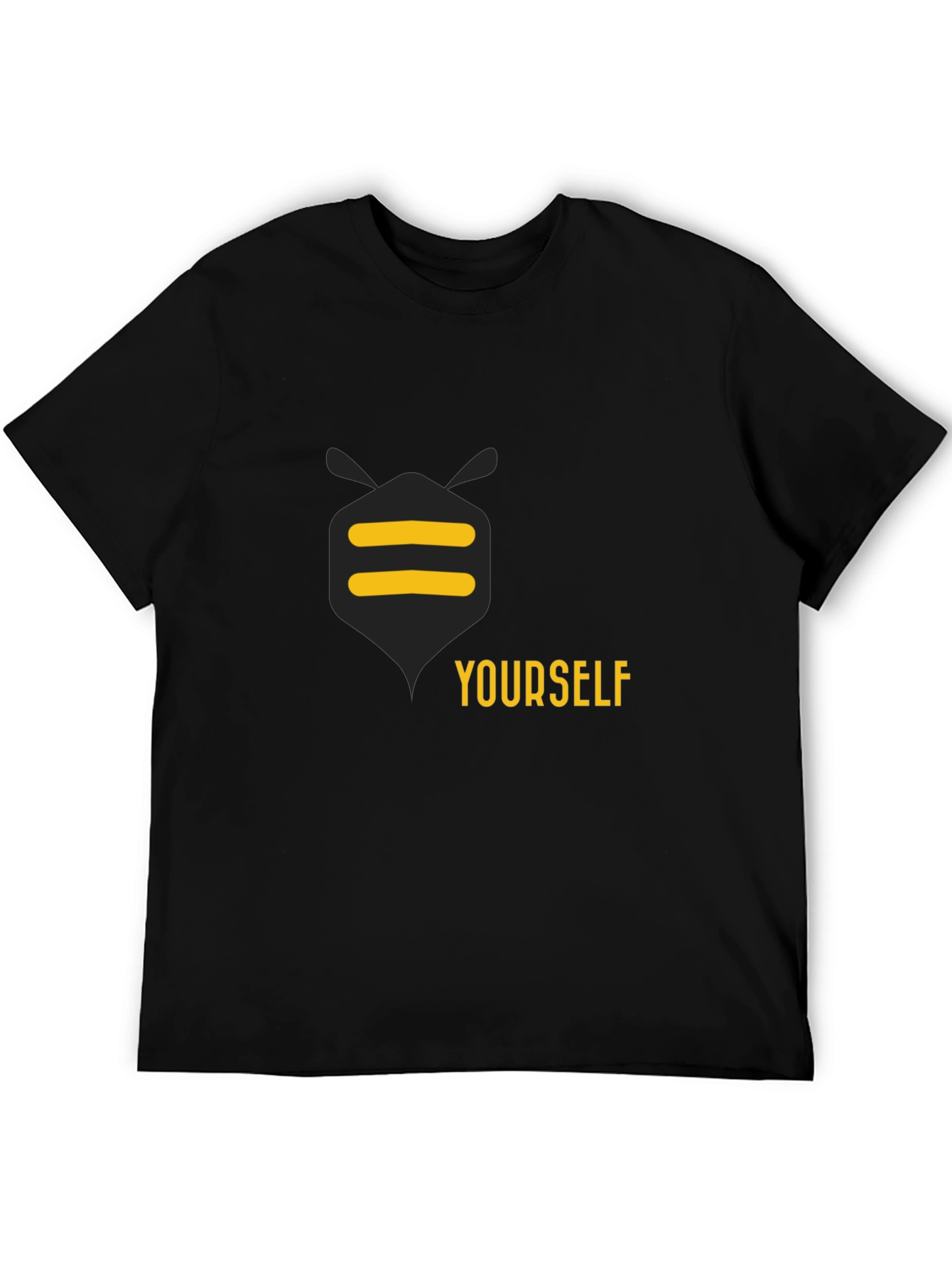Be Yourself Graphic Tee - Black Cotton Casual T-Shirt