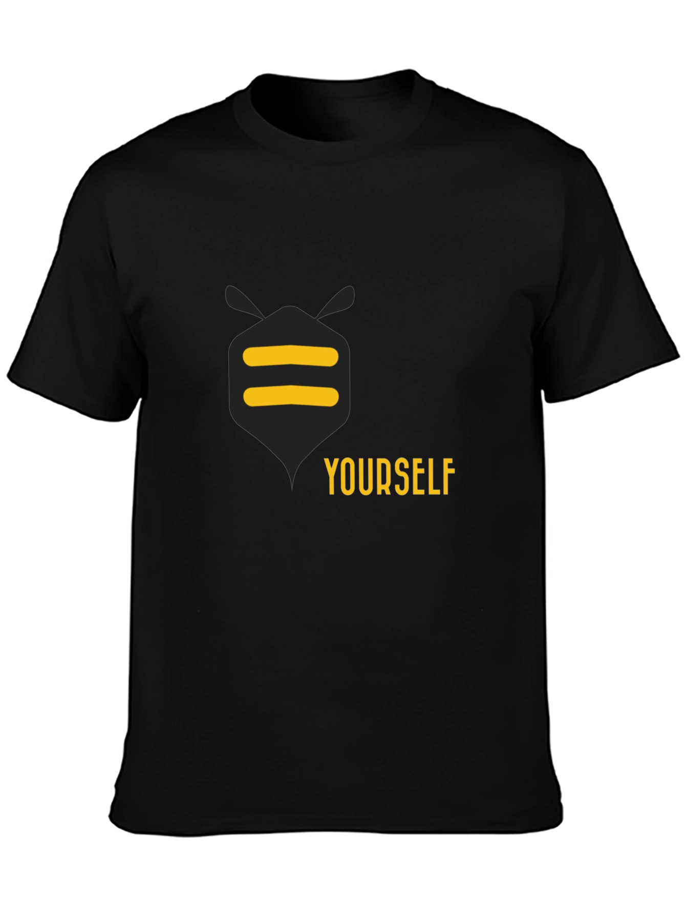 Be Yourself Graphic Tee - Black Cotton Casual T-Shirt