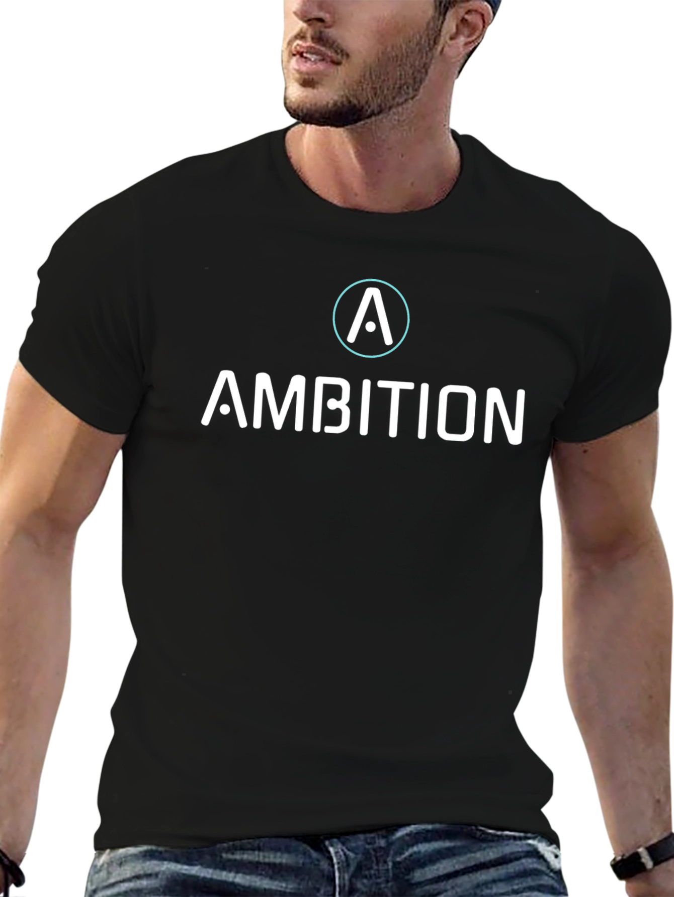 Ambition Graphic Print Black T-Shirt