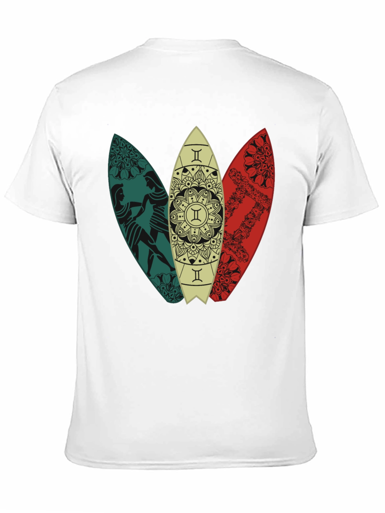 Surfboard Trio Graphic Tee - Black Cotton T-Shirt