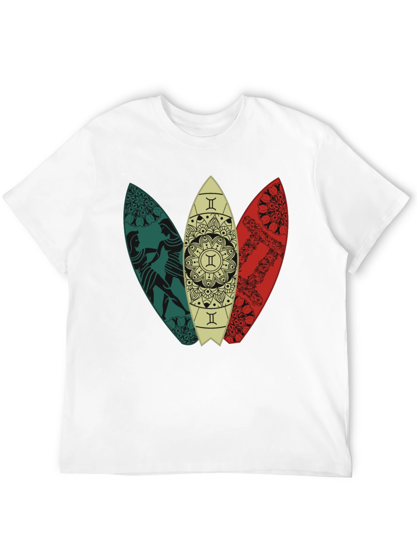 Surfboard Trio Graphic Tee - Black Cotton T-Shirt