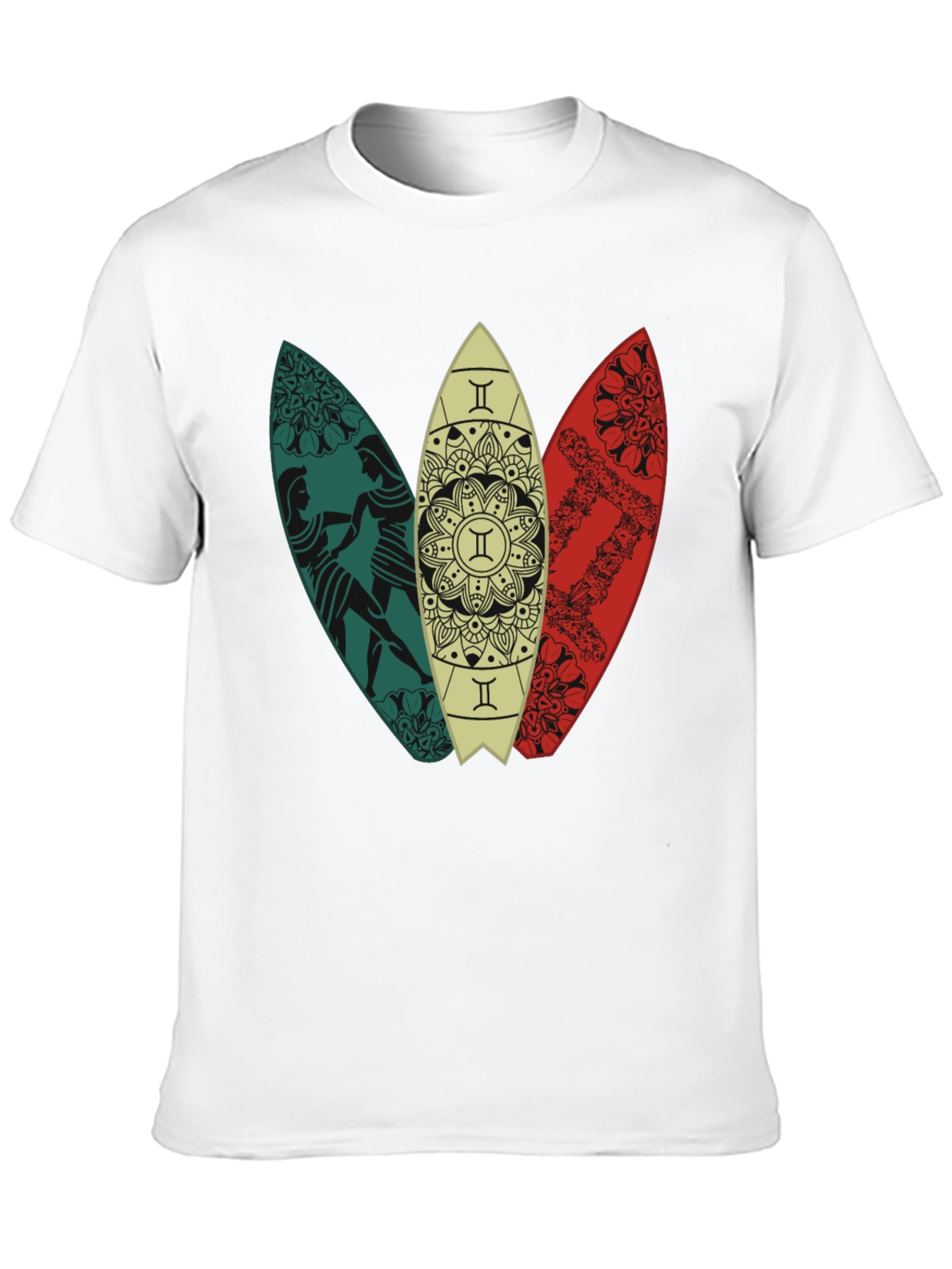 Surfboard Trio Graphic Tee - Black Cotton T-Shirt