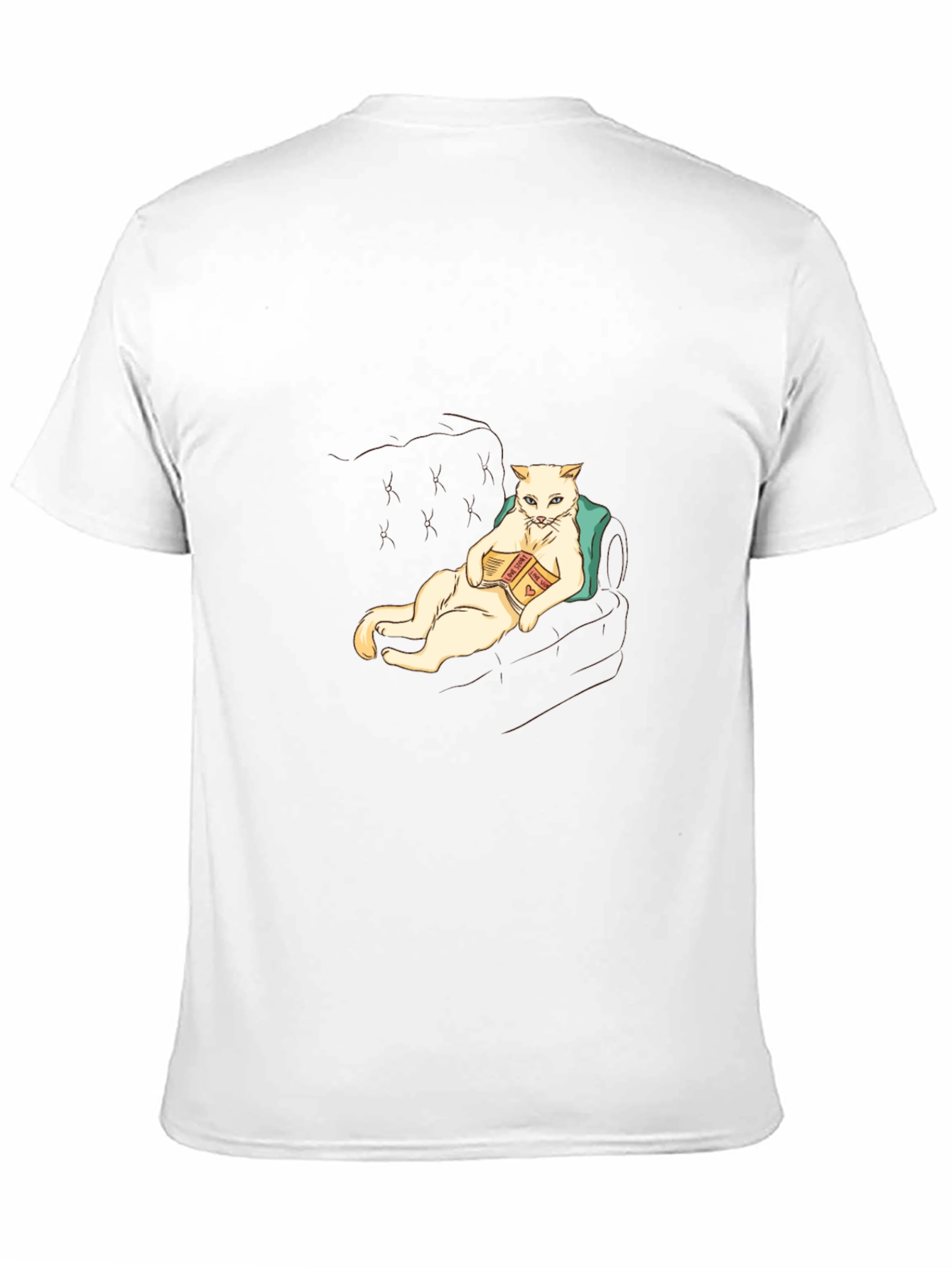 Cat Reading Book Graphic T-Shirt