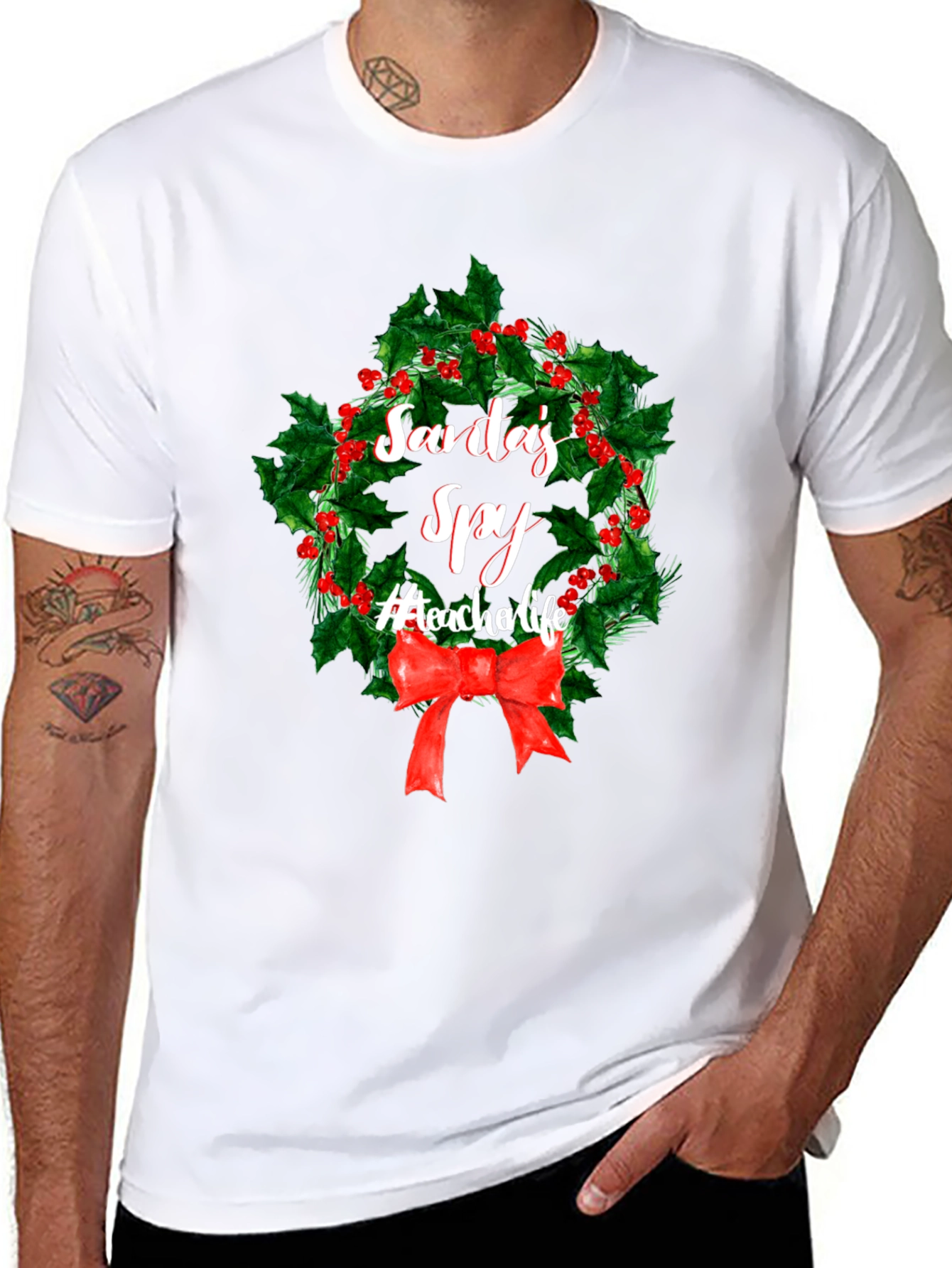 Santas Spy Teacher Life Christmas T-Shirt