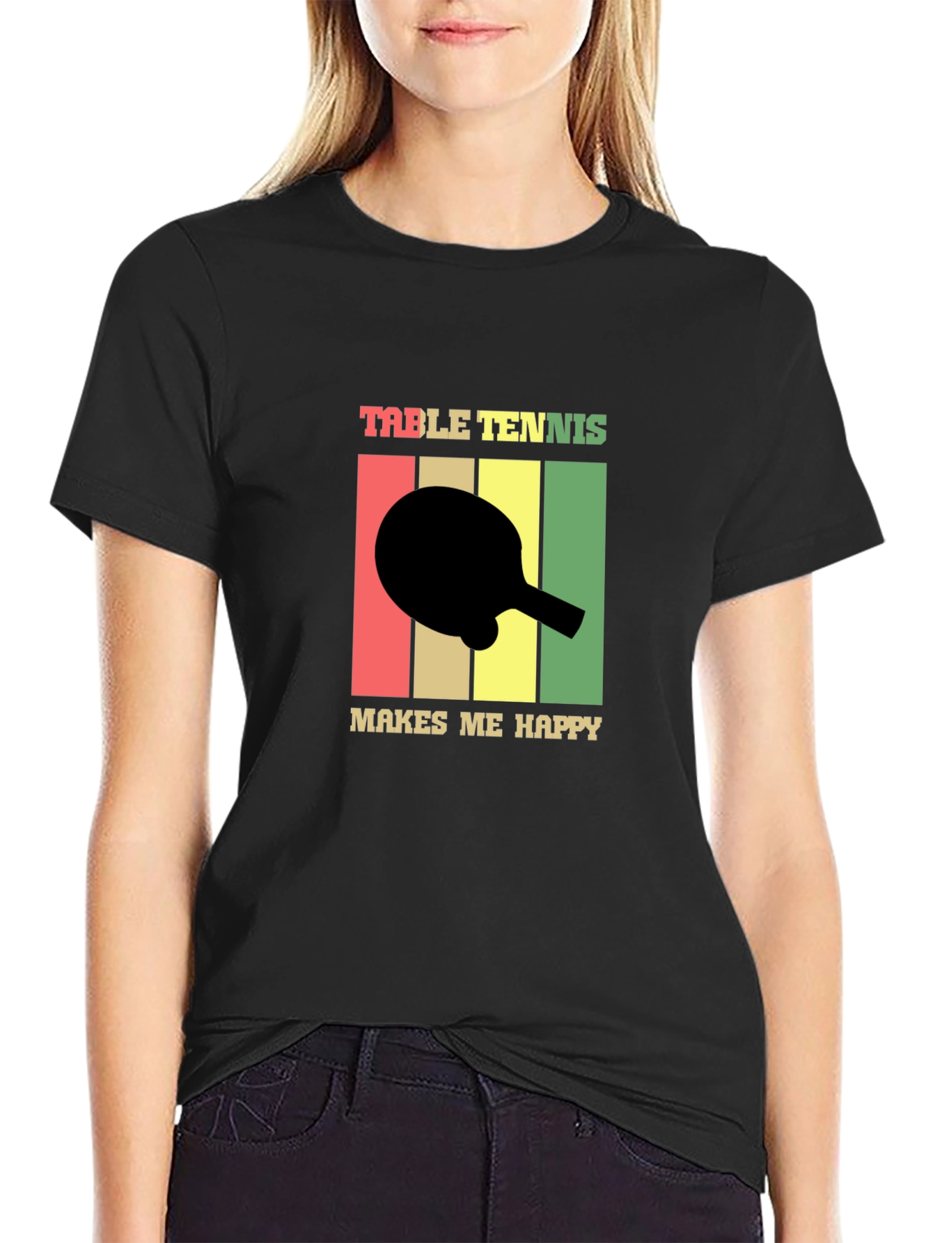 Table Tennis Makes Me Happy T-Shirt