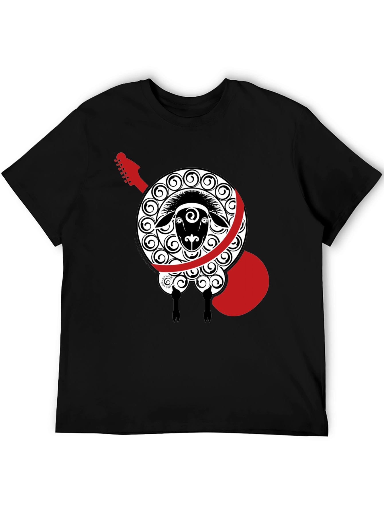 Sheep Guitar Black T-Shirt