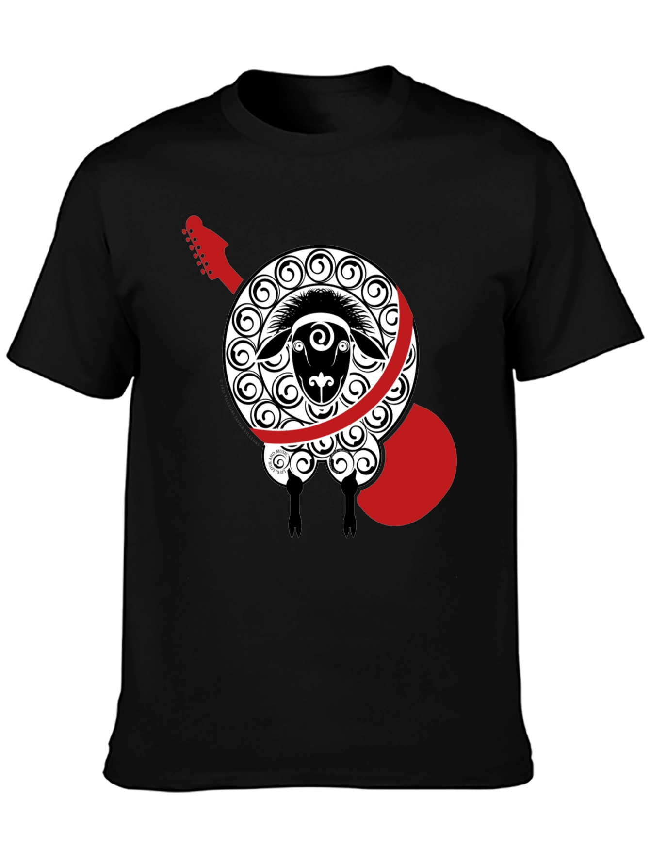 Sheep Guitar Black T-Shirt
