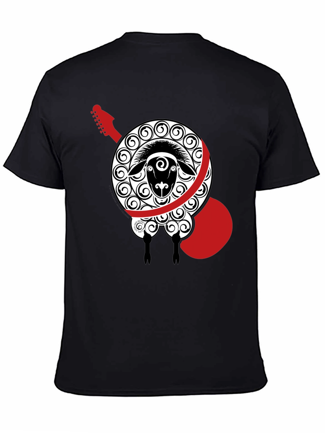 Sheep Guitar Black T-Shirt