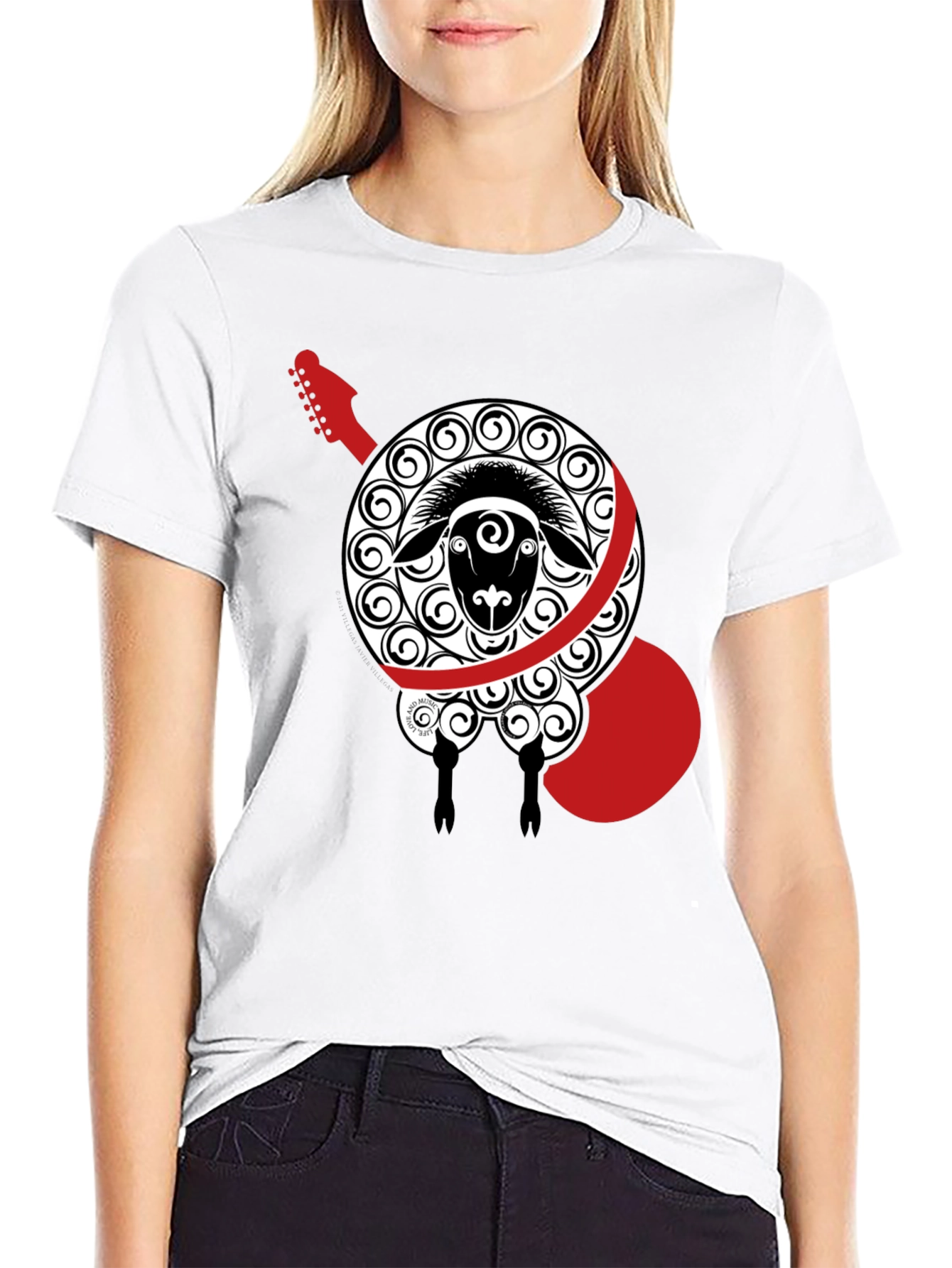 Sheep Guitar Black T-Shirt