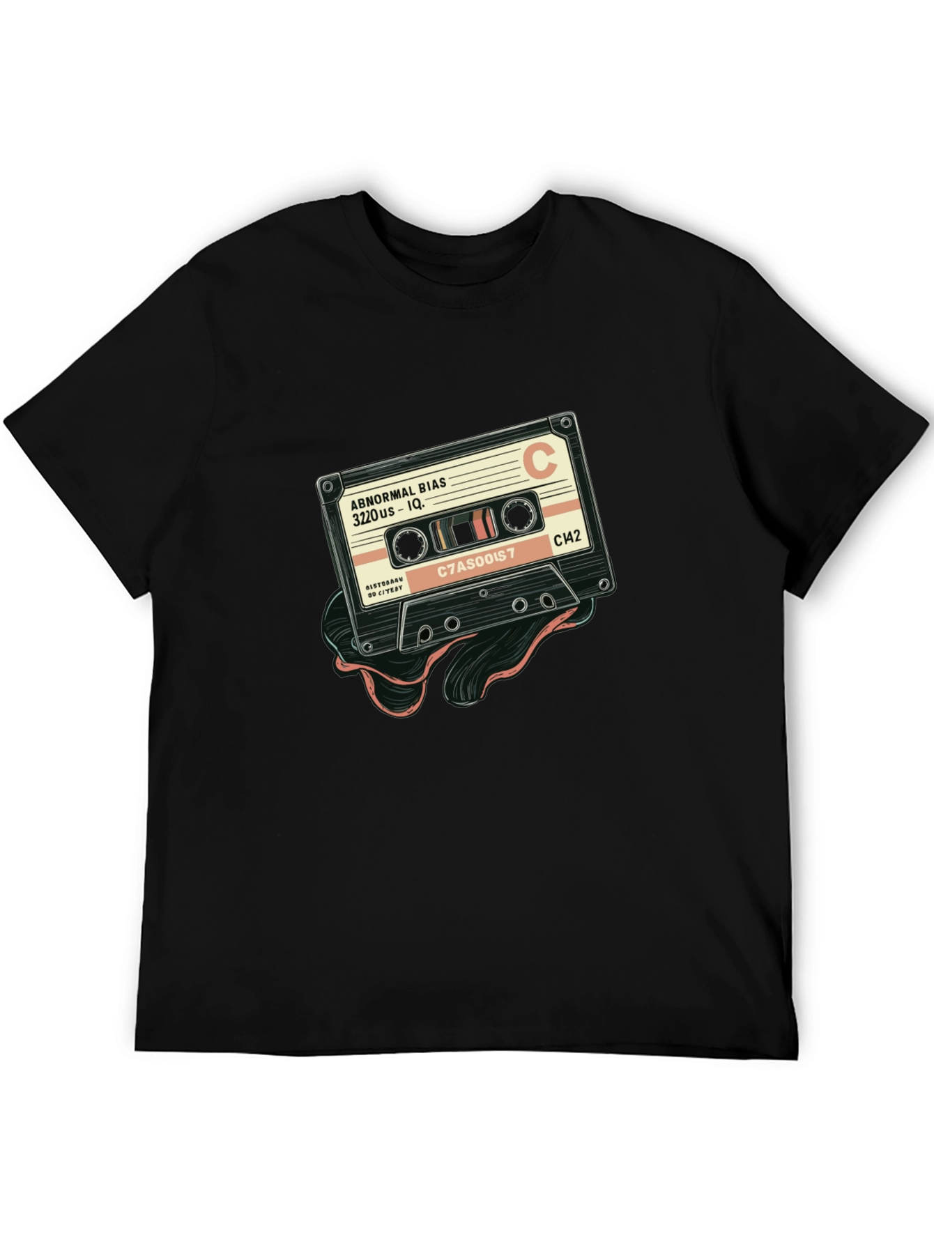 Retro Cassette Tape Graphic T-Shirt - Black