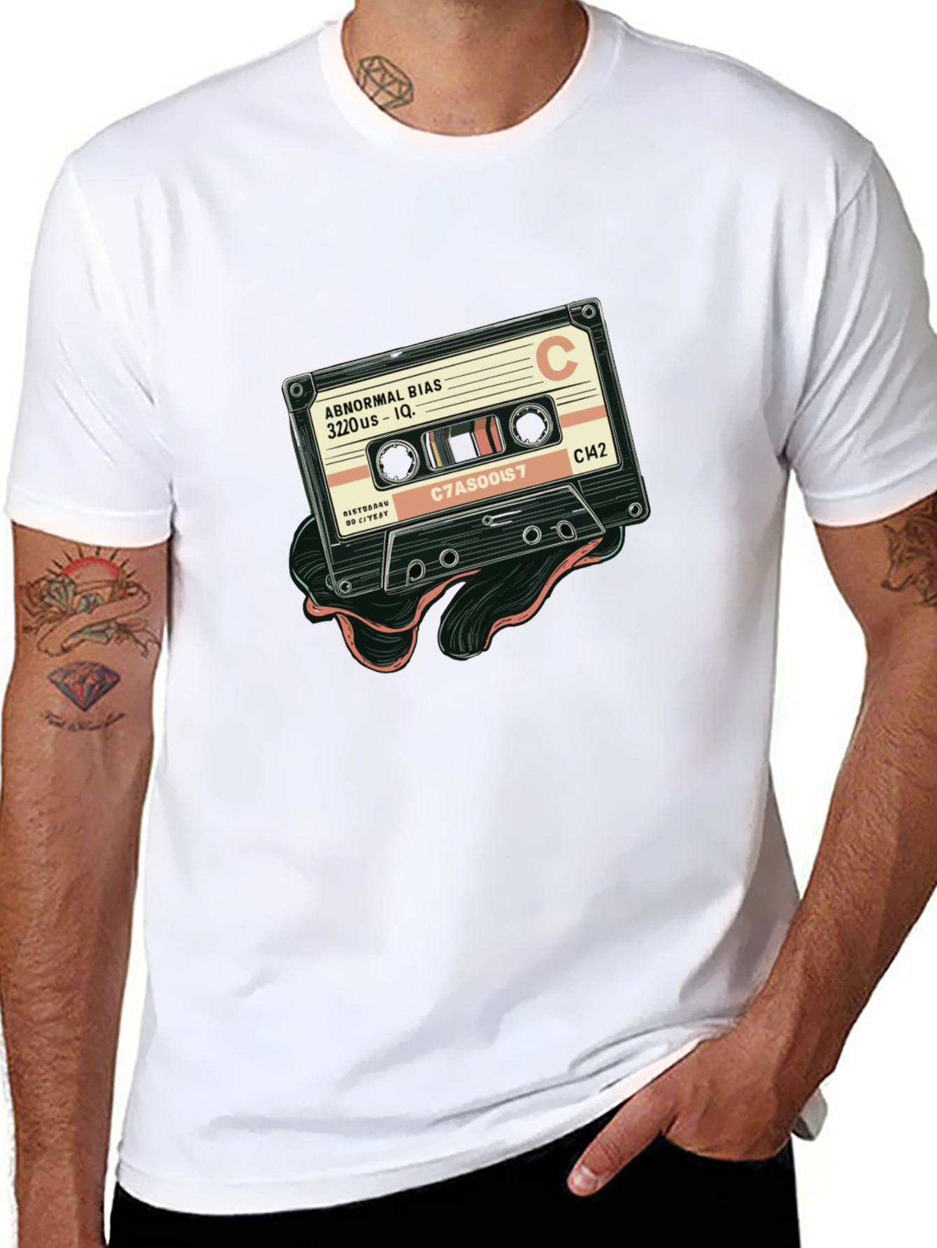 Retro Cassette Tape Graphic T-Shirt - Black