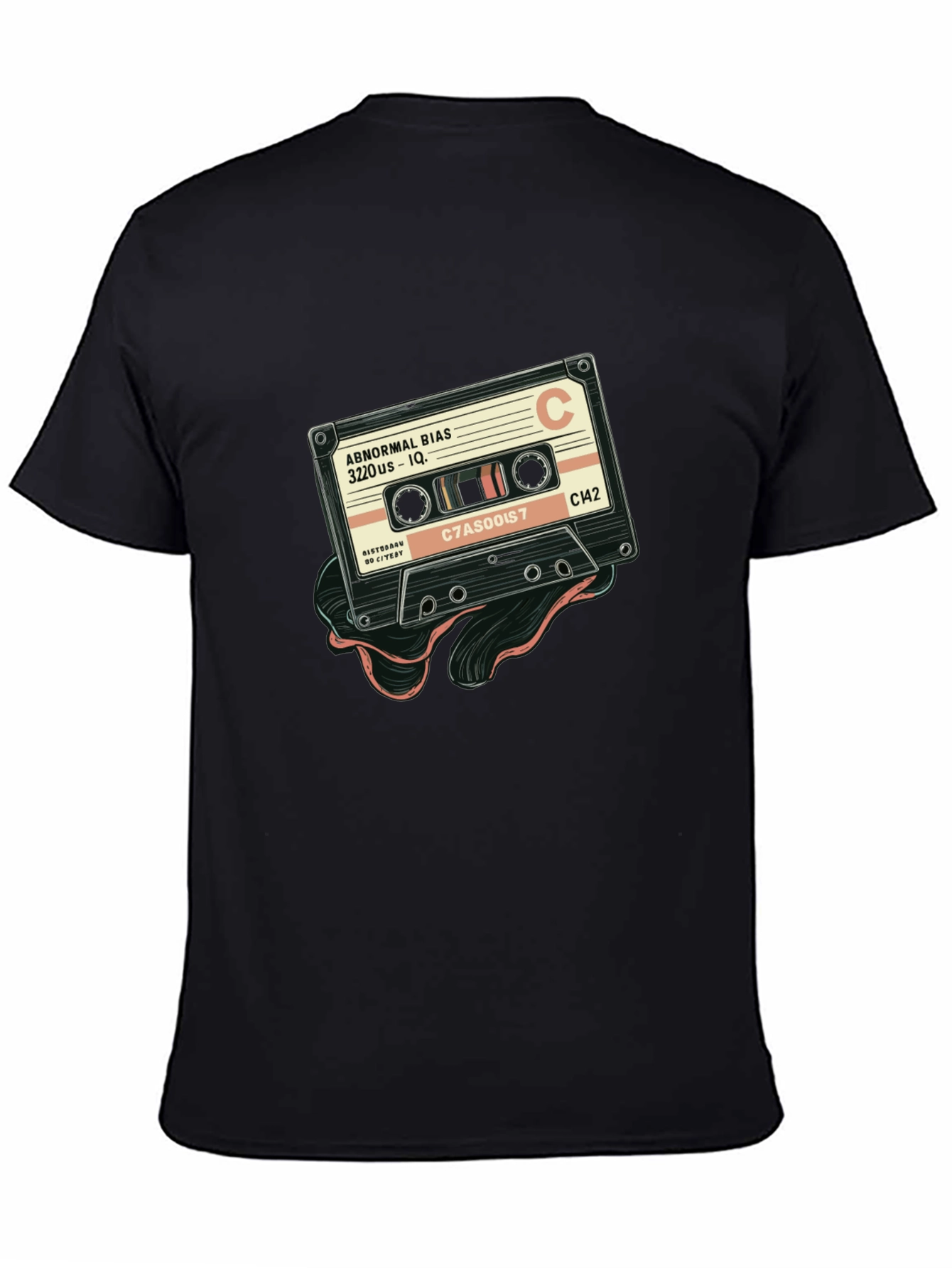 Retro Cassette Tape Graphic T-Shirt - Black