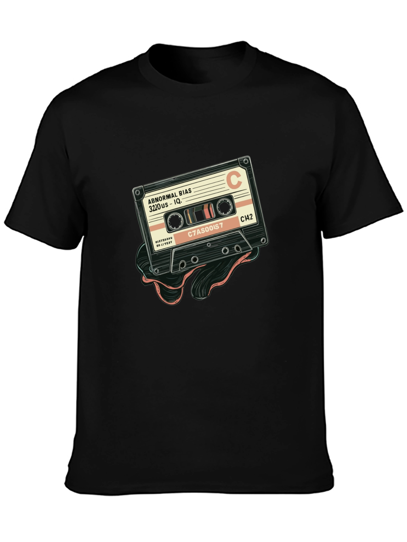 Retro Cassette Tape Graphic T-Shirt - Black
