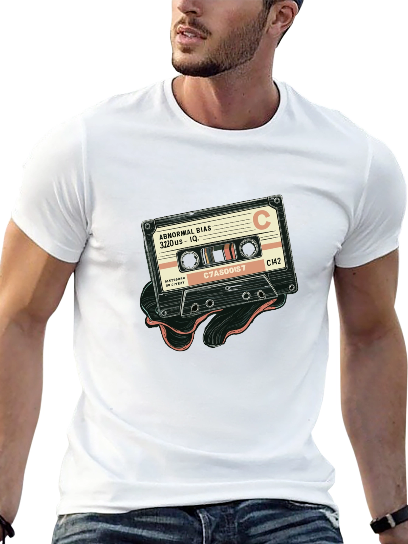 Retro Cassette Tape Graphic T-Shirt - Black