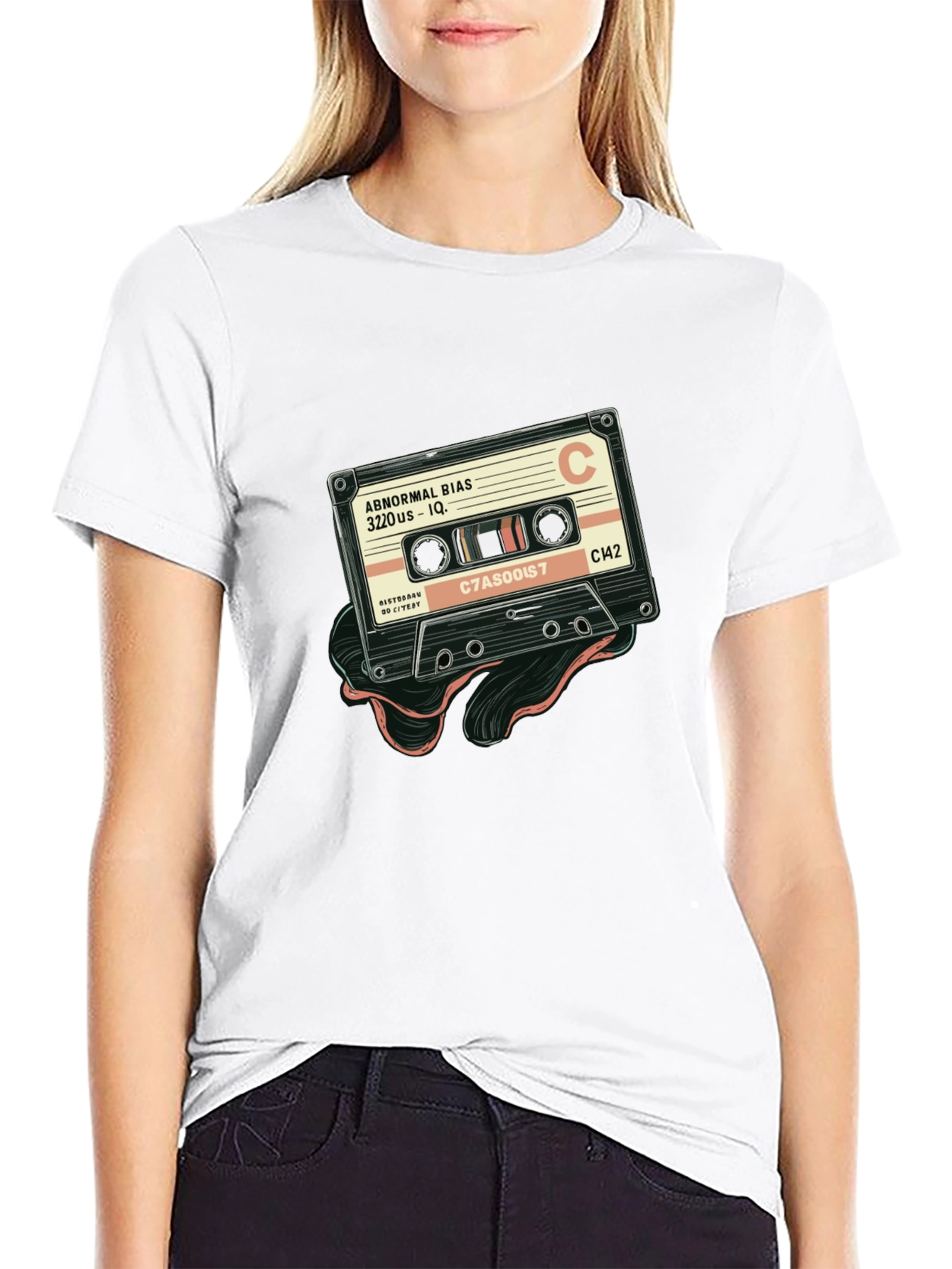 Retro Cassette Tape Graphic T-Shirt - Black