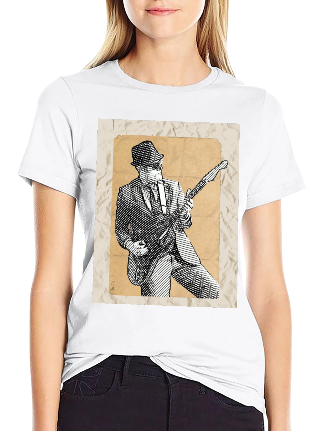 Retro Guitar Player Graphic Tee