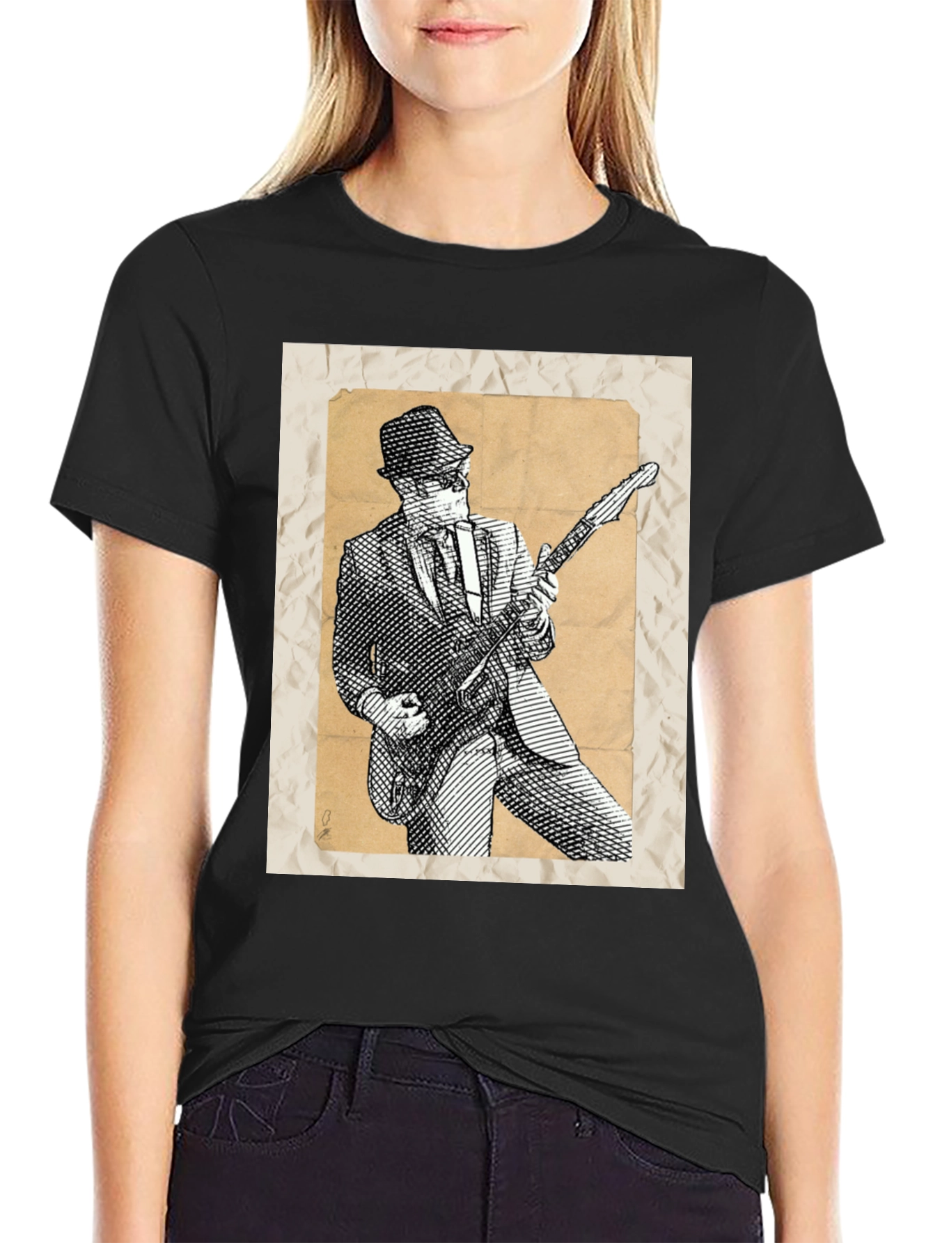 Retro Guitar Player Graphic Tee