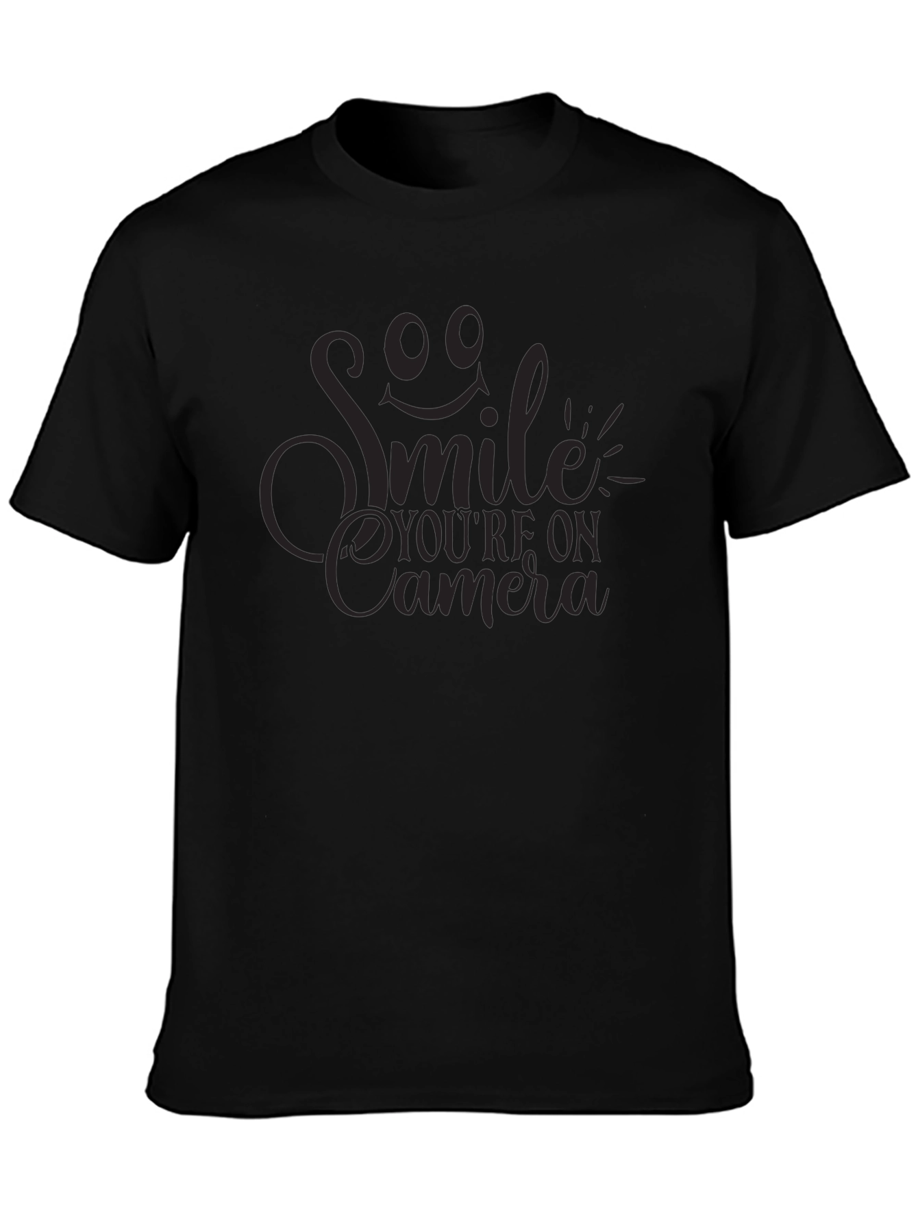 Smile Youre On Camera Black T-Shirt