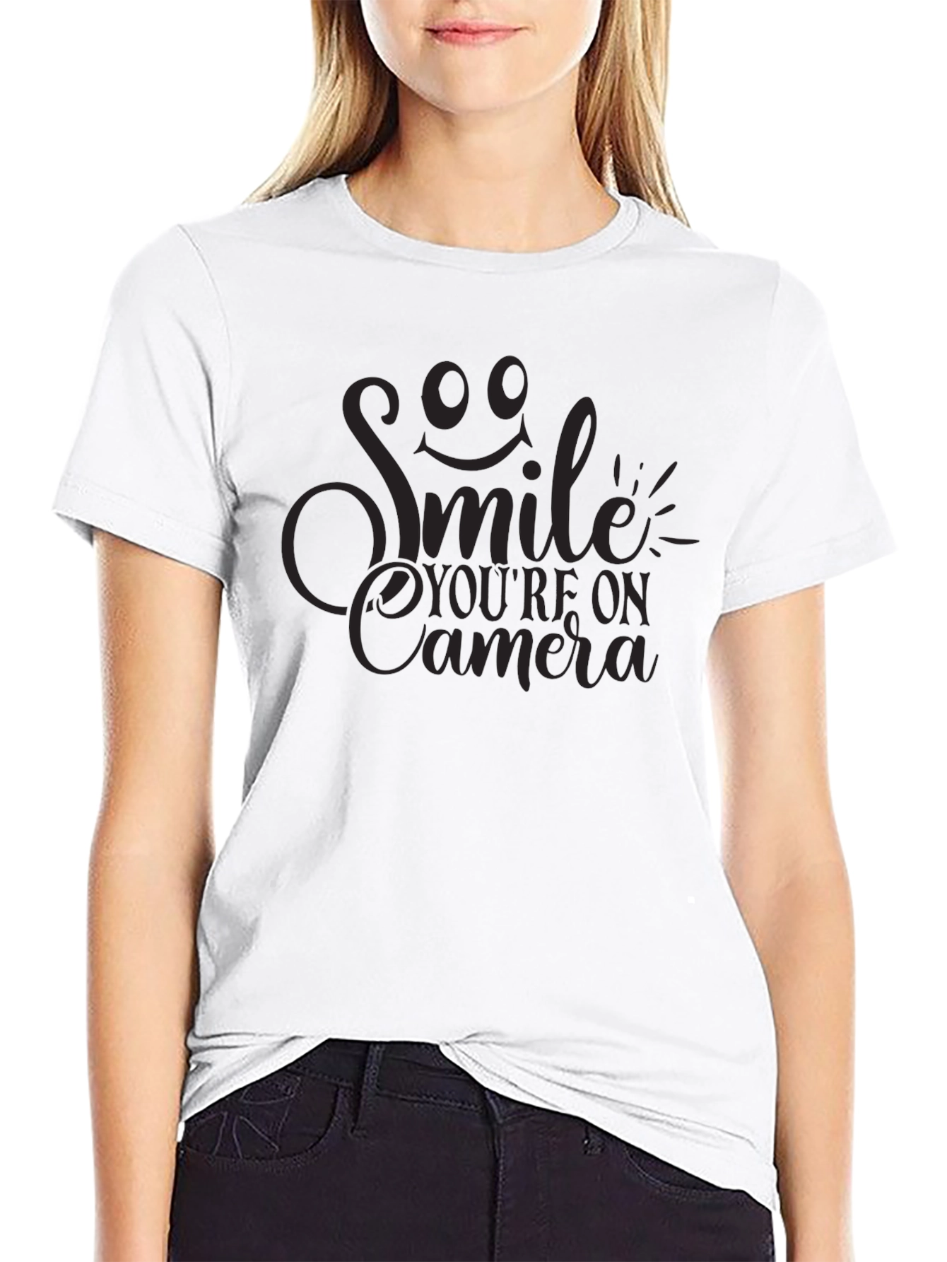 Smile Youre On Camera Black T-Shirt