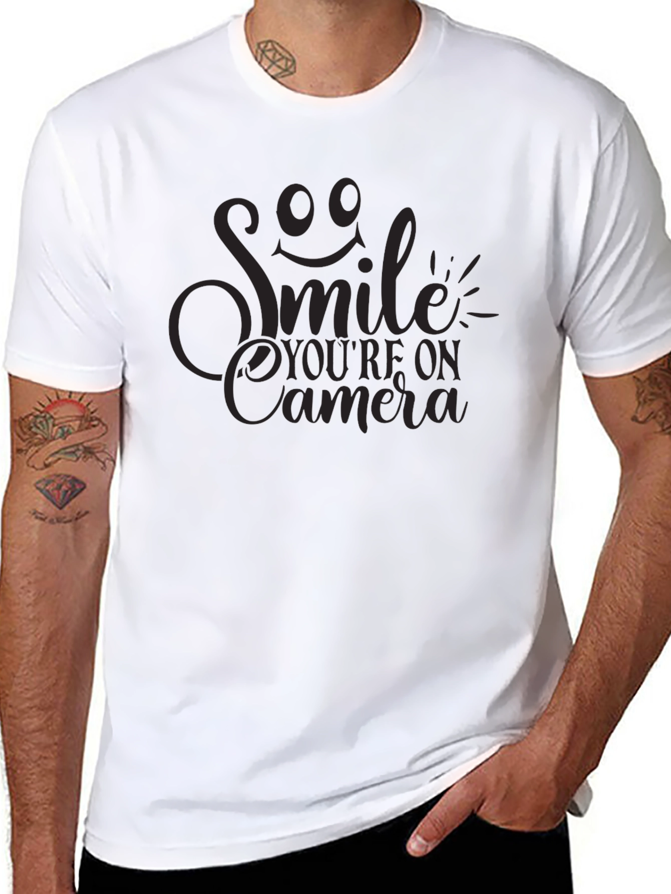 Smile Youre On Camera Black T-Shirt