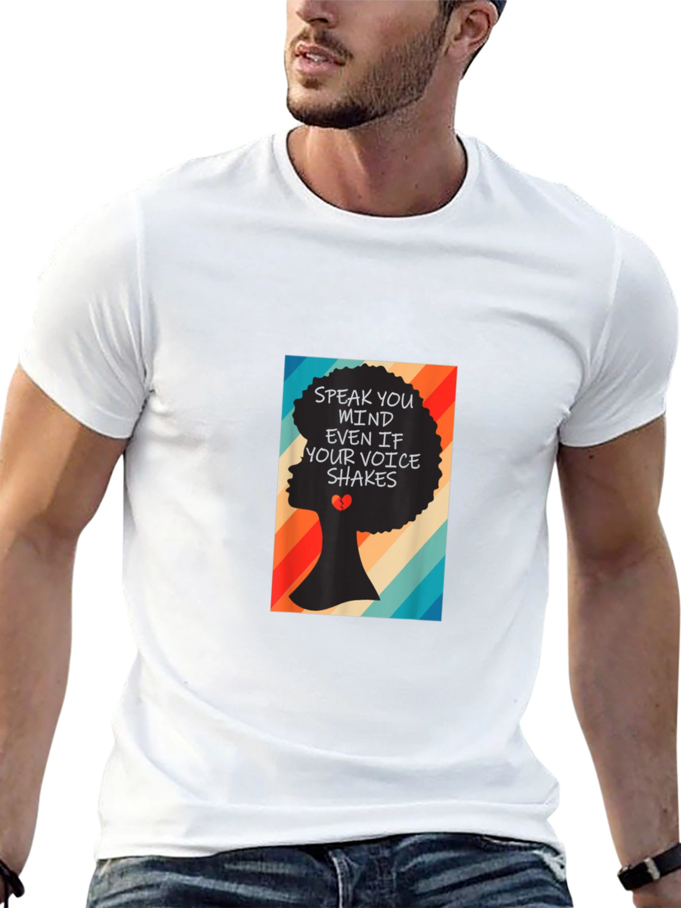 Speak Your Mind T-Shirt - Afro Silhouette Tee