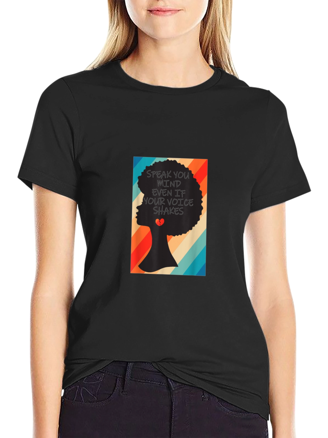 Speak Your Mind T-Shirt - Afro Silhouette Tee