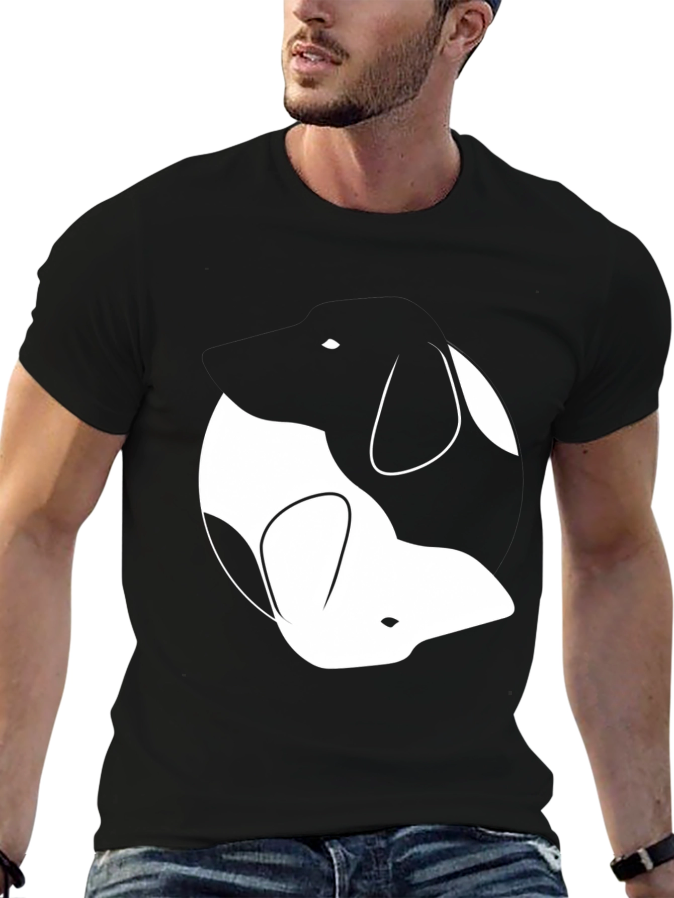 Yin Yang Dog T-Shirt - Casual Style