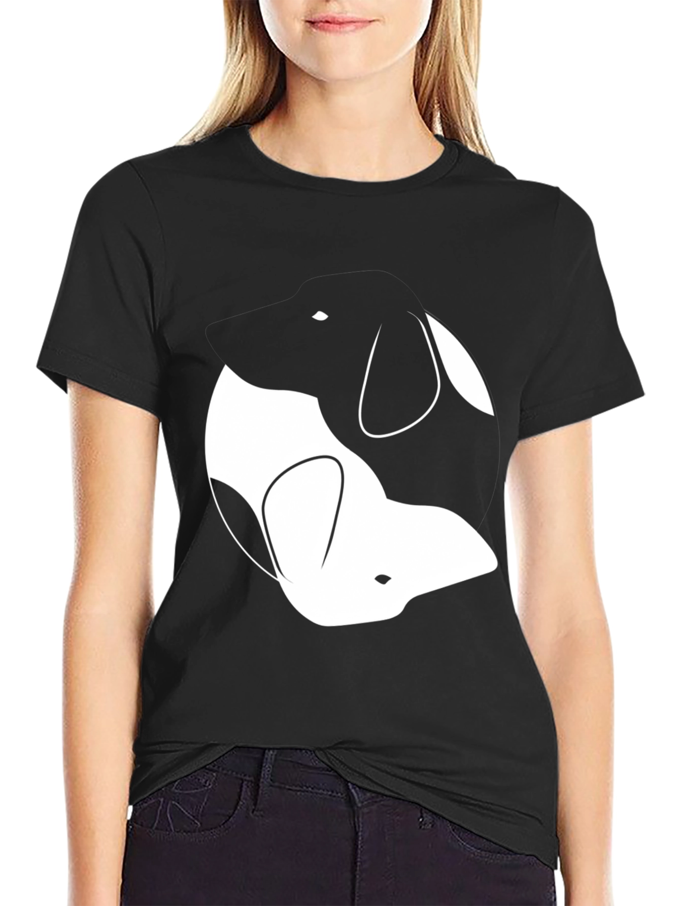 Yin Yang Dog T-Shirt - Casual Style