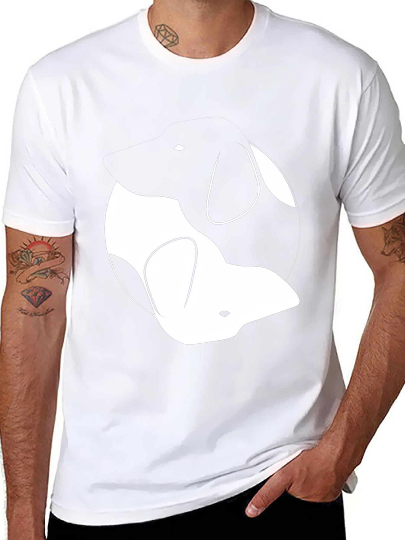 Yin Yang Dog T-Shirt - Casual Style