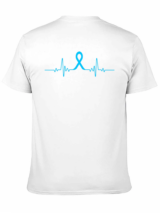 Awareness Ribbon Heartbeat Graphic T-Shirt
