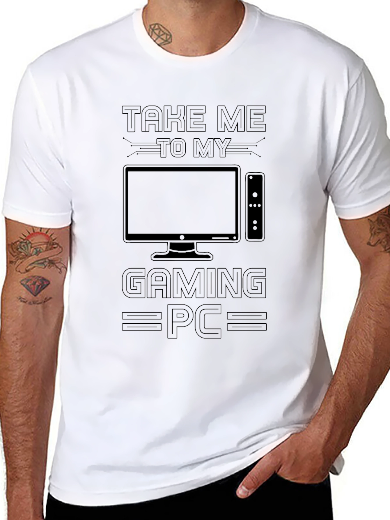 Take Me to My Gaming PC Black T-Shirt