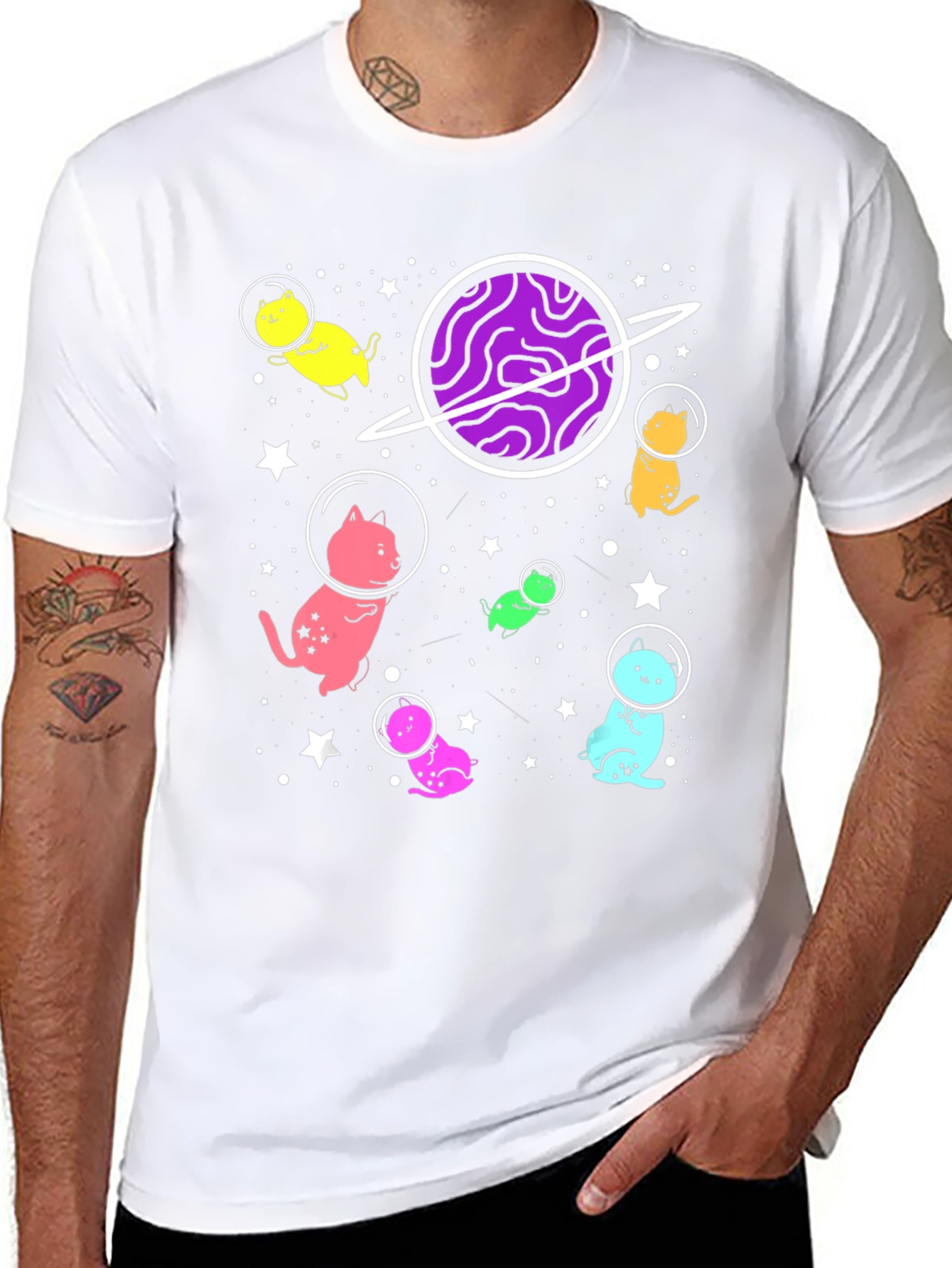Cosmic Cat Astronaut T-Shirt