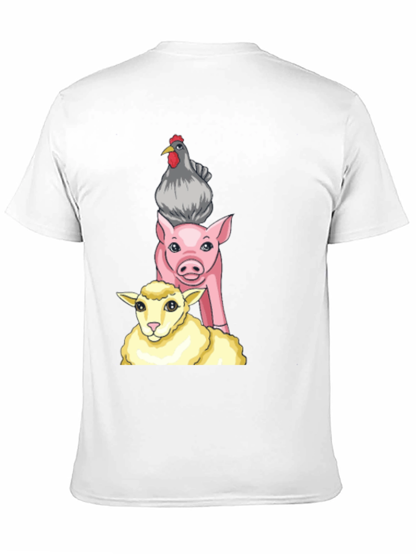 Stacked Farm Animals Graphic Tee - Black Cotton Shirt