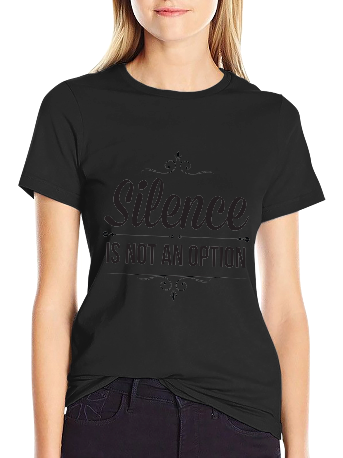 Silence is Not an Option Black Graphic Tee