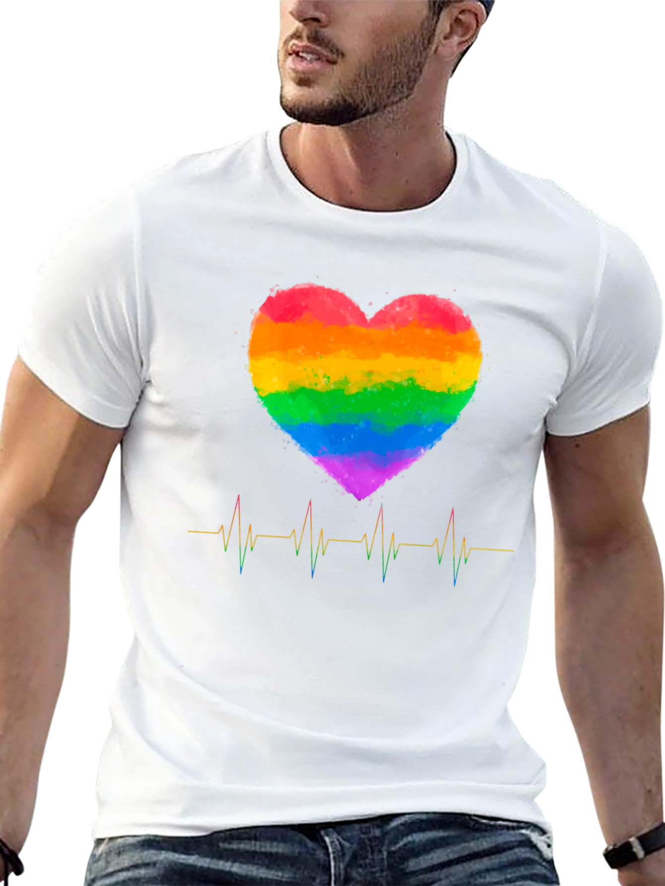 Rainbow Heartbeat Pride T-Shirt