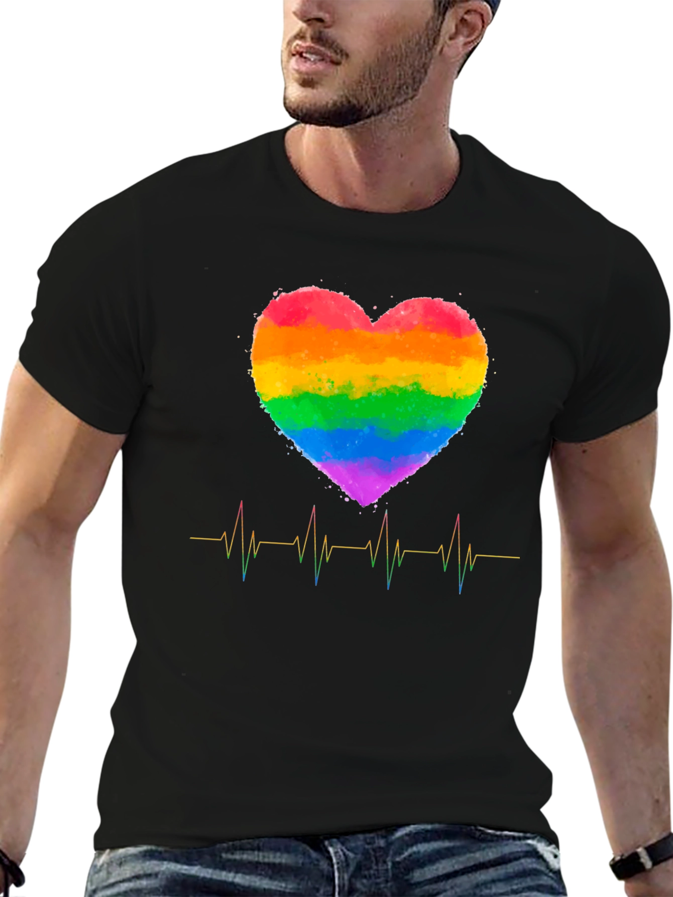 Rainbow Heartbeat Pride T-Shirt