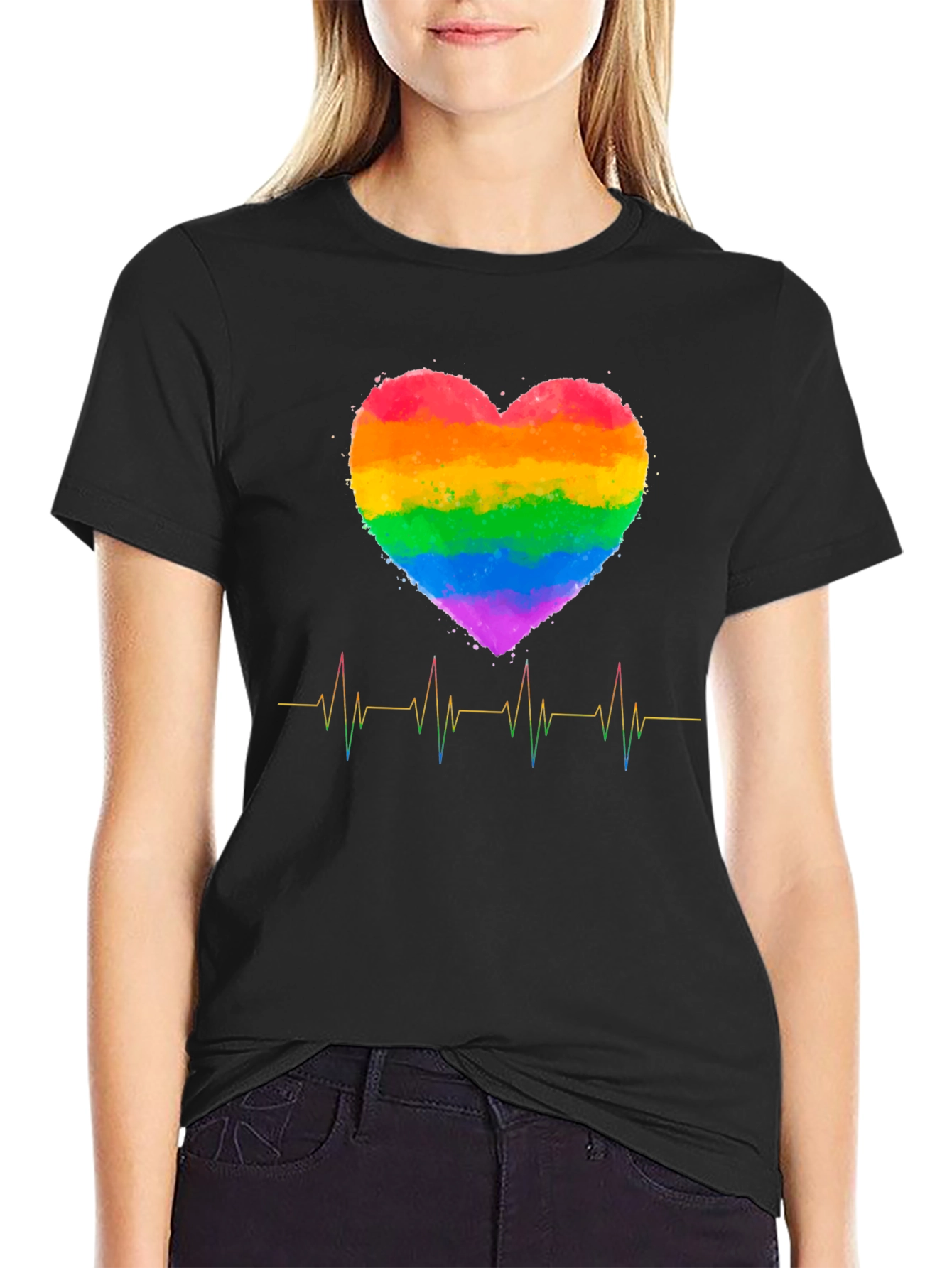 Rainbow Heartbeat Pride T-Shirt