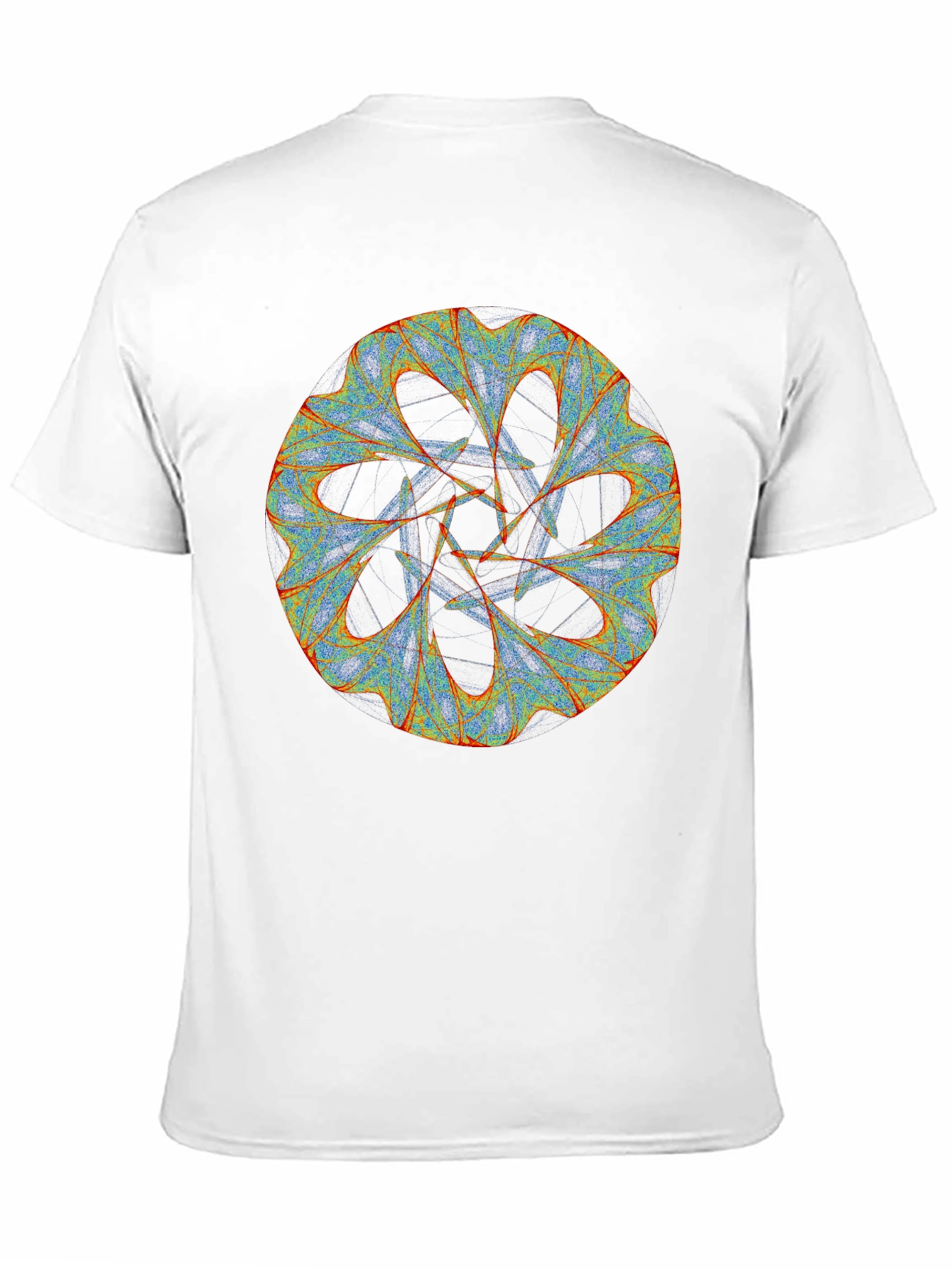 Abstract Fractal Graphic Print Black T-Shirt