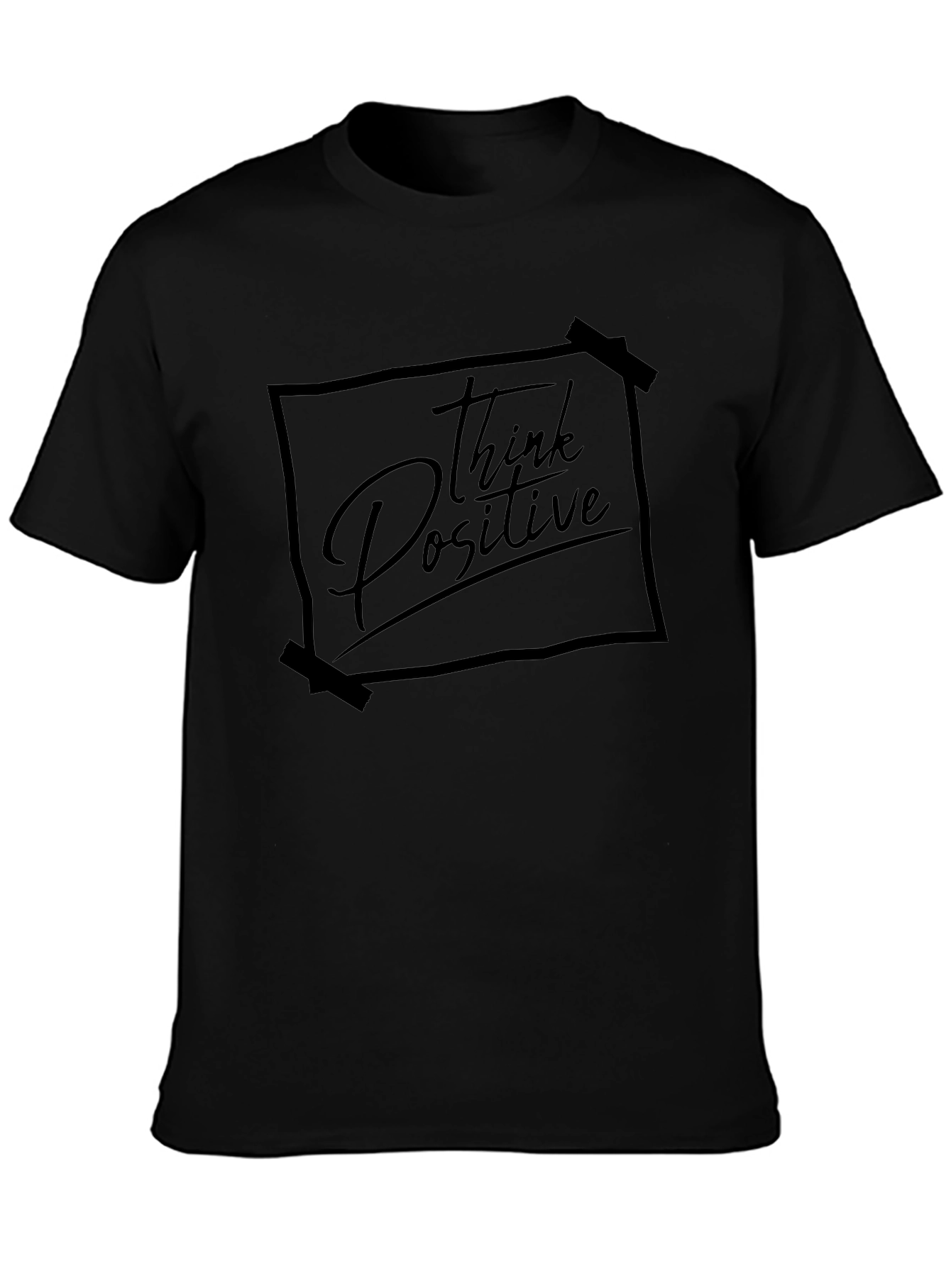 Think Positive Black Graphic T-Shirt